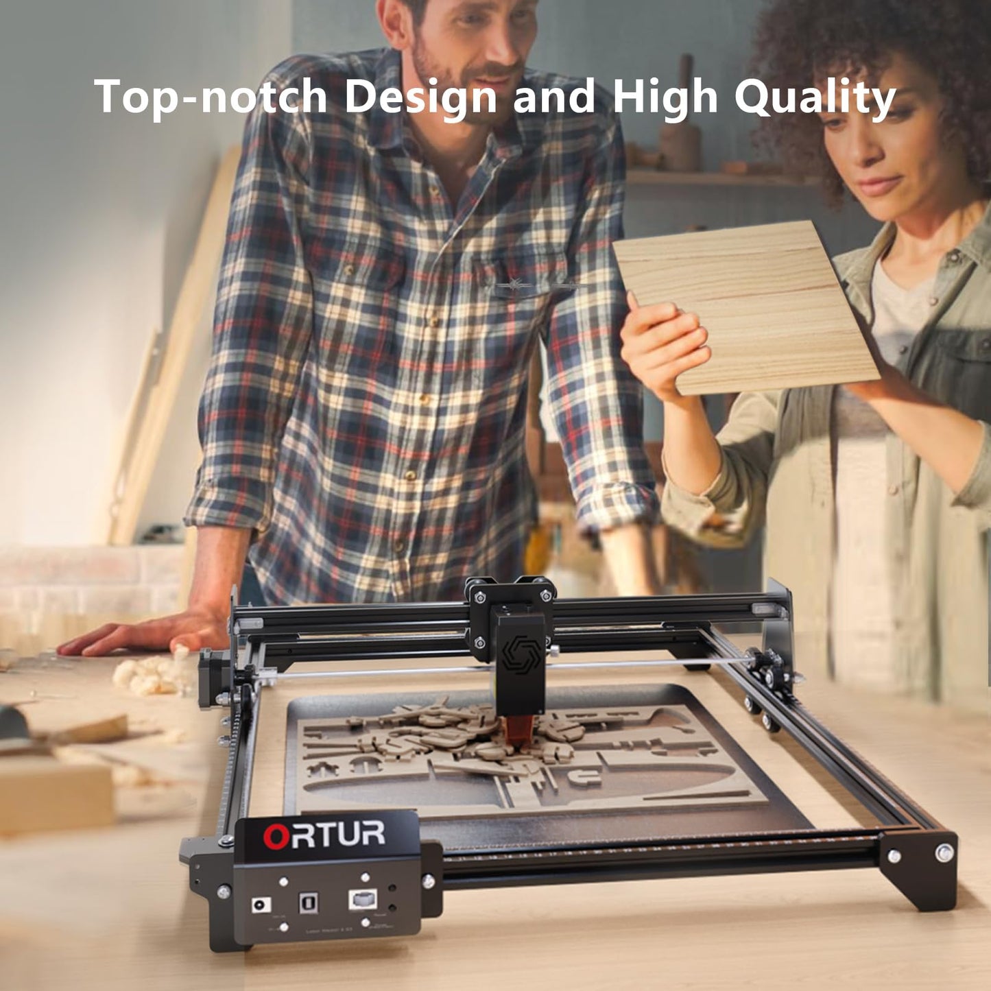 ORTUR Laser Master 2 S2 LU2-10A Laser Engraver Laser, 10000mW Engraving Cutting Machine, Class 4 High Accuracy Laser Cutter, DIY Laser Marking for Metal