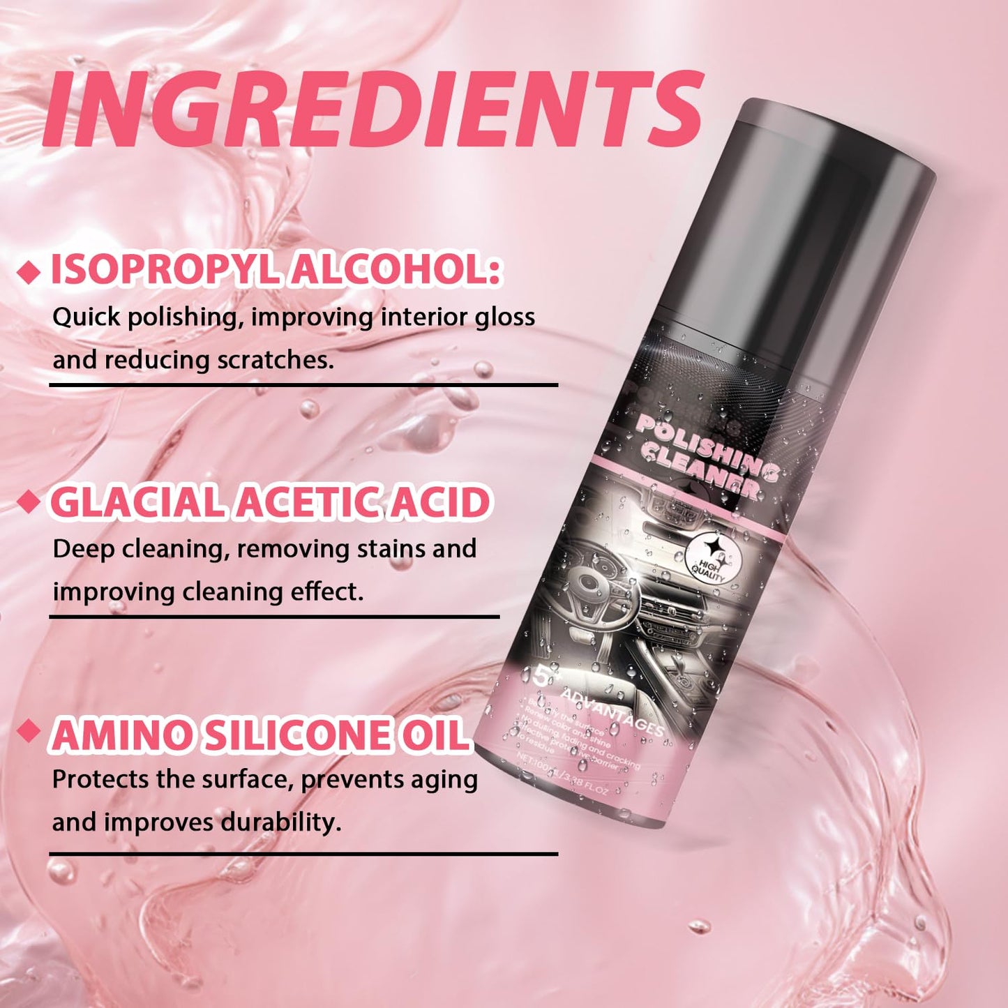 MQG Car Interior Cleaner, Vehicle Interior Polish, 100ml Car Interior Cleaner, Interior Detailer Spray, Total Car Interior Cleaner Rejuvenation, Decontaminatio, Interior All Purpose Car Cleaner