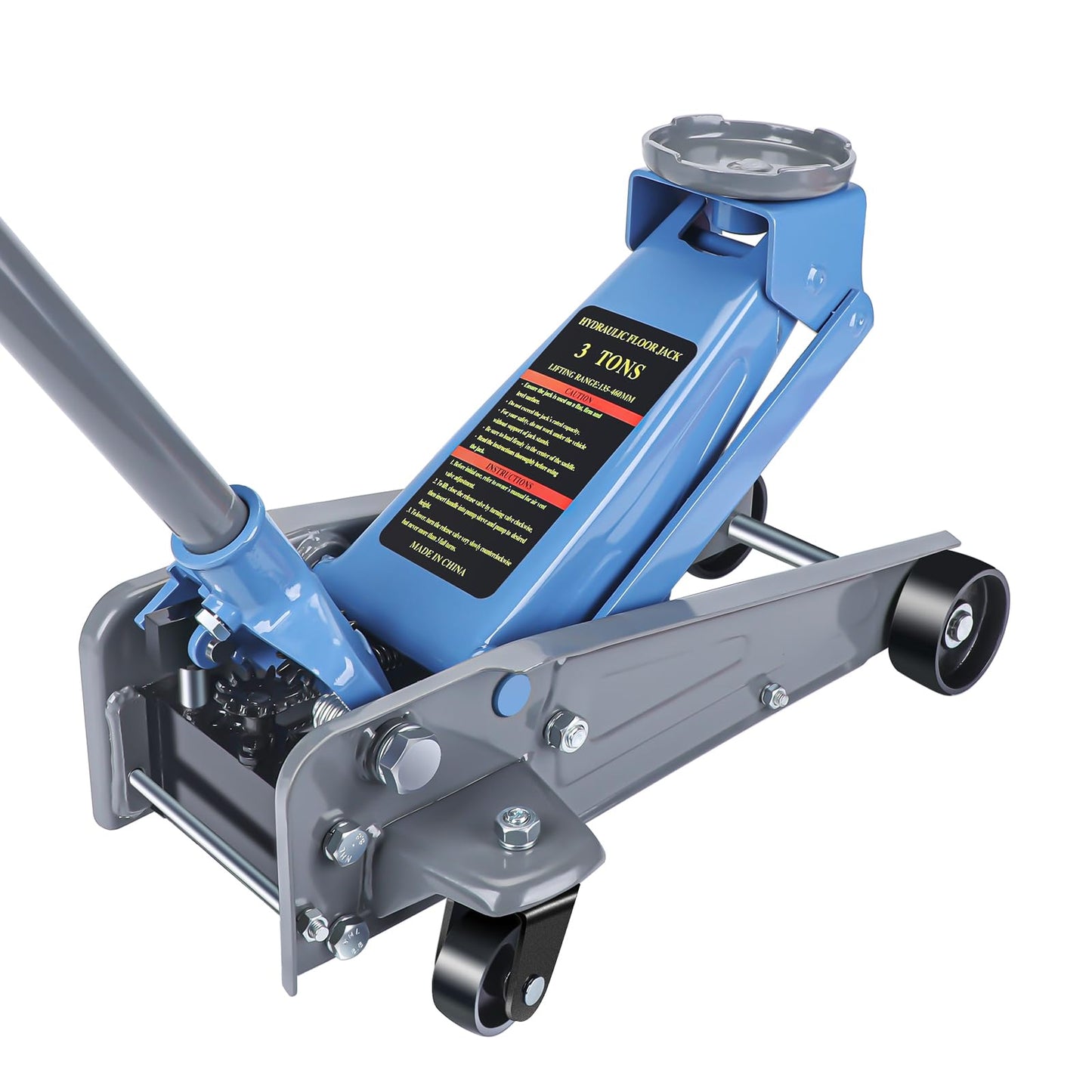 LARBANKE 3 Ton Floor Jack,Made of Durable Carbon Steel with Wheels for Secure Lifting,Fast Lift Floor Jack with Range of 5.31" to 18.11",Providing Stable Support for Various Cars