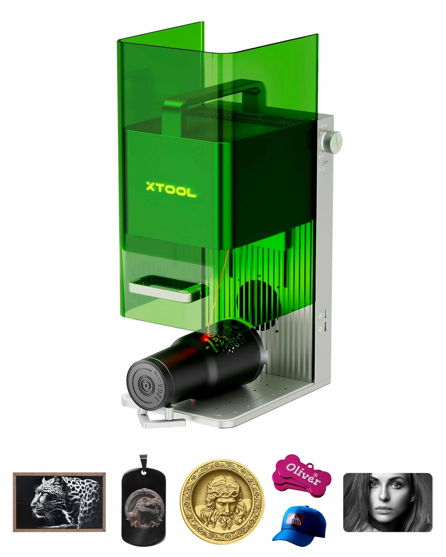 xTool F1 2-in-1 Dual Laser Engraver, 4000mm/s Lightning Speed Portable Laser Engraving Machine, Laser Engraver for Jewelry, Metal, Wood, Leather, etc