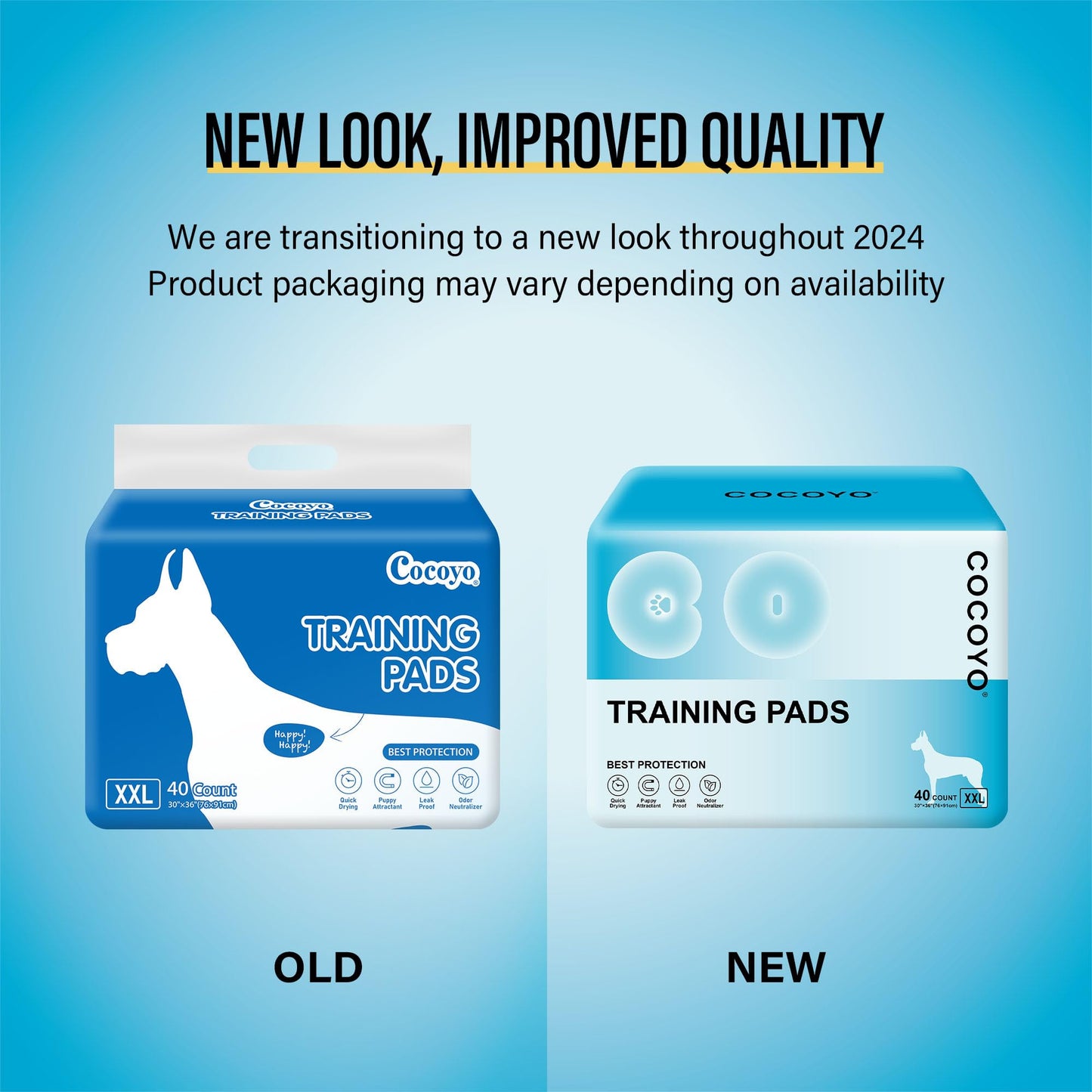 COCOYO Training Pads, 30"X36", 40 Count, XXL