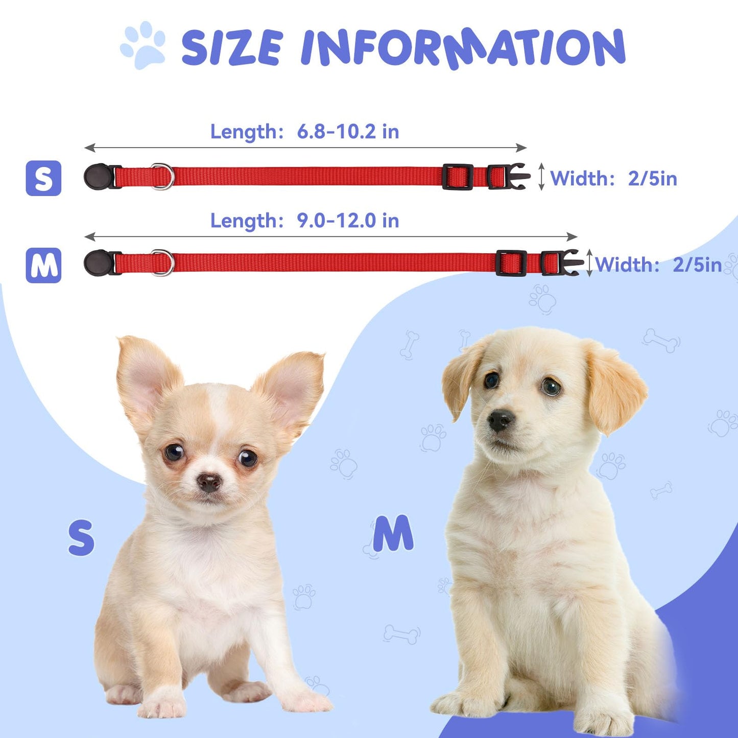 20 Pack Puppy Collars,Puppy Collars for Small Puppies Litter Safety Buckle Soft Nylon Whelping Collars Newborn Puppy Collars for Litter Puppies Collars(S)