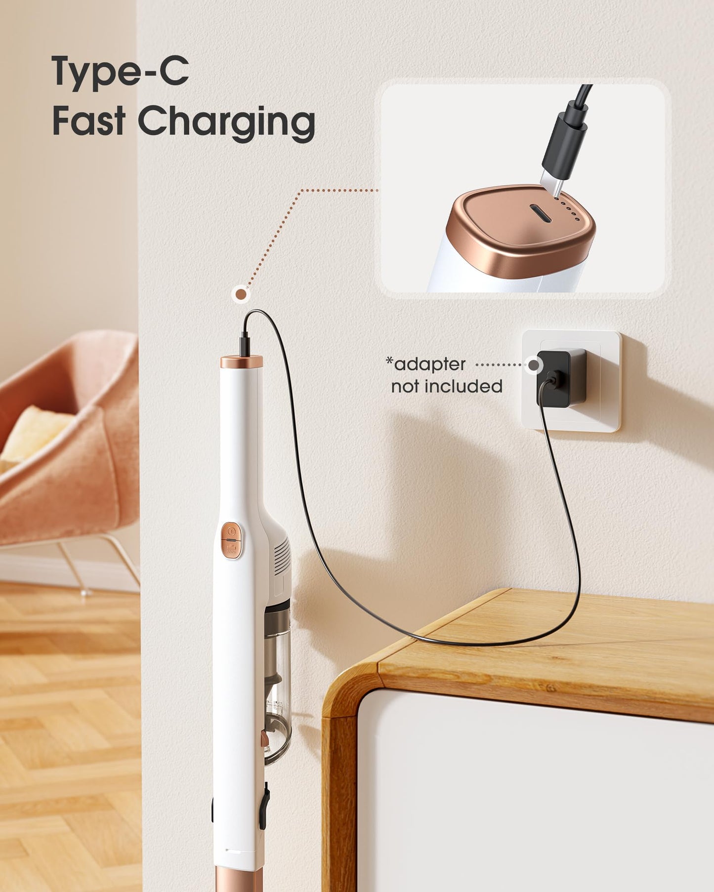 welsauber Handheld Vacuum Cleaner,2-in-1 Lightweight Stick Vacuum,Cordless Car Vacuum with Detachable Dust Box for Home, Office, Car.