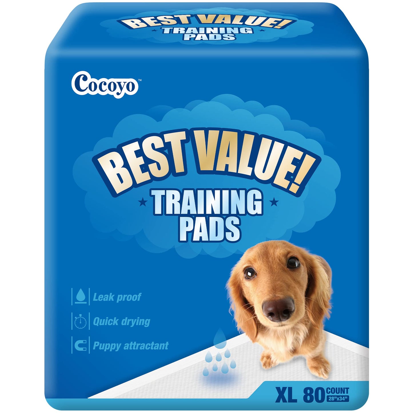 COCOYO Best Value Training Pads, 40Count, 28" by 34"