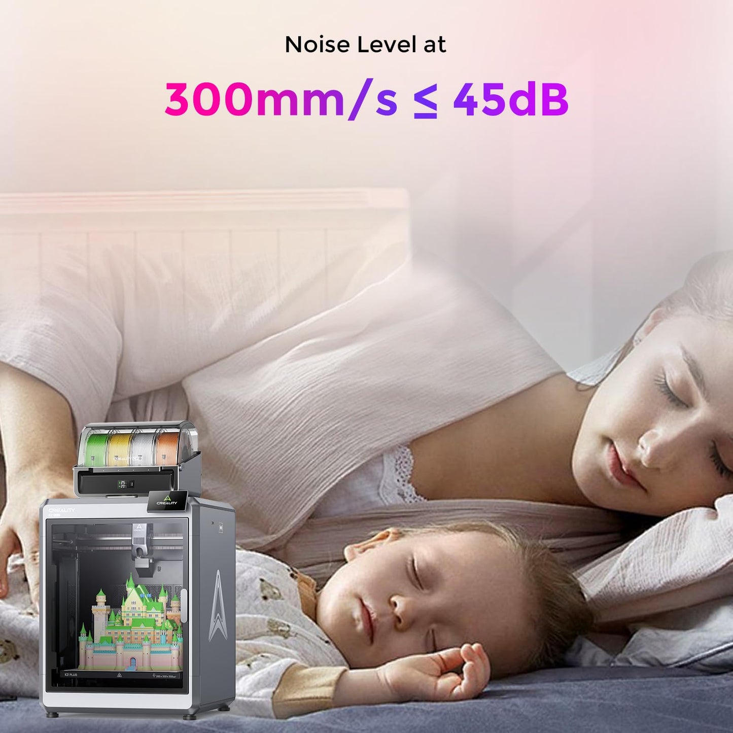 Creality K2 Plus Combo 3D Printer, Multicolor Printing with 16 Colors, 600mm/s High-Speed Printing, Dual AI Cameras for Monitoring, Full-Auto Leveling, Large Build Volume 350×350×350mm