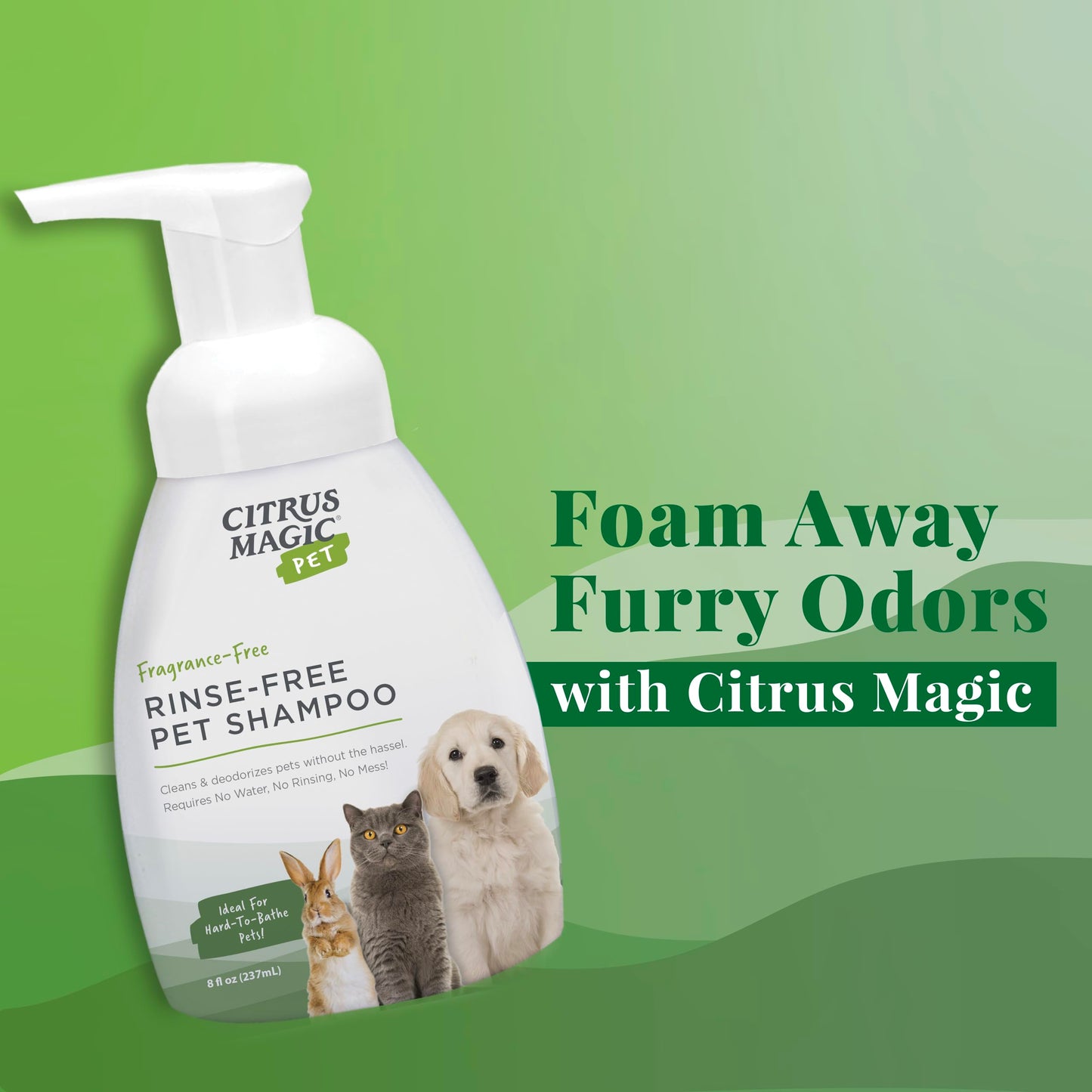 Citrus Magic Pet Rinse-Free Pet Shampoo, 8-Fluid Ounce