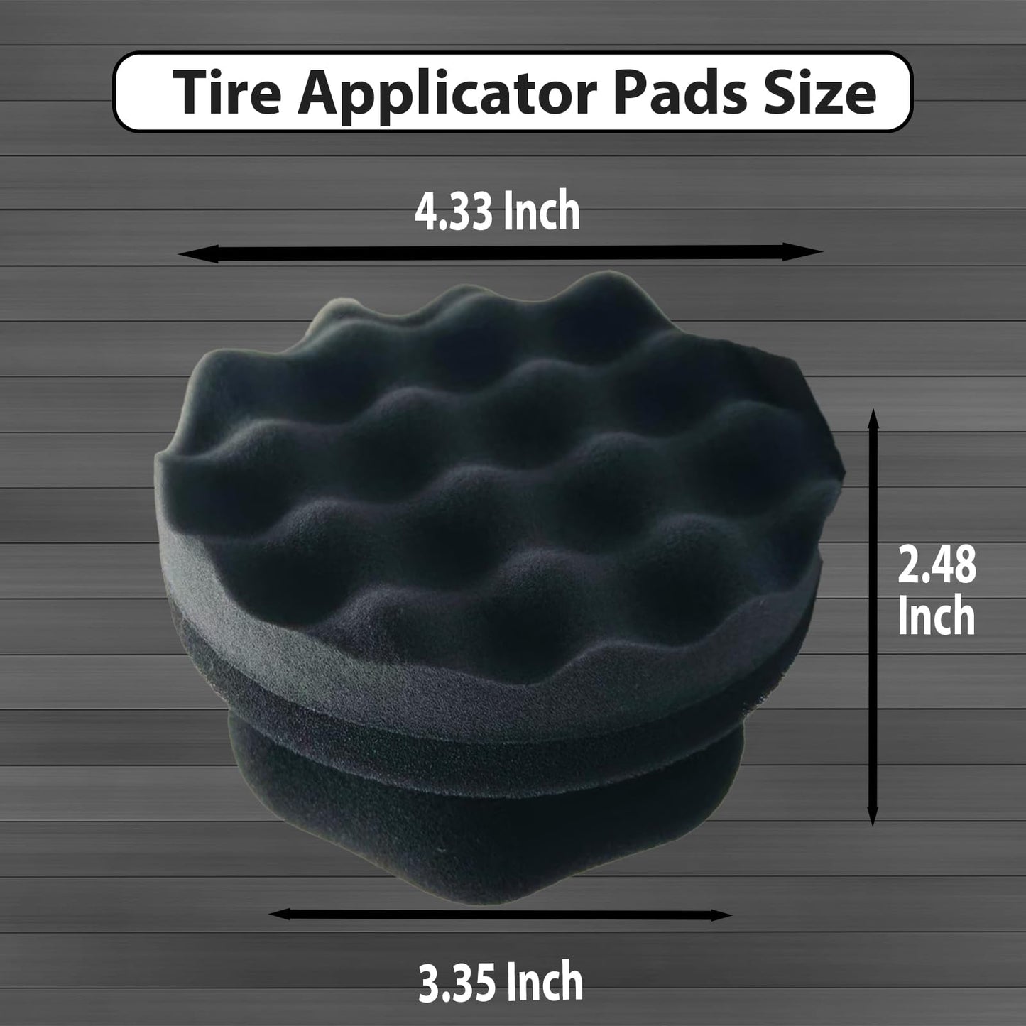 2 Pcs Large Tire Shine Applicator, Reusable Tire Dressing Applicator Wave Contoured, Tire Sponge Pads for Car Detailing Cleaning, 4.33 inch