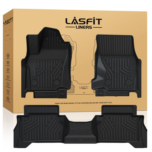 LASFIT Floor Mats for Toyota Tacoma 2024 2025 2026 Double Cab Auto Trans (Not fit Hybrid) All Weather Floor Liner for Tacoma TRD/SR/SR5/limited TPE Custom Fit Car Mats Front&Rear 2 Row Mats