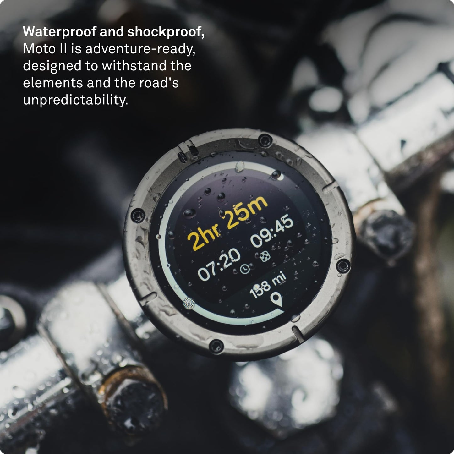 Beeline Moto II - Next Gen Motorcycle GPS Tracker | Compact Design, Waterproof Build, Simple Display & 14-Hour Battery |Glove Friendly Motorcycle Sat Nav Perfect for Adventure & Daily Commutes (Metal)