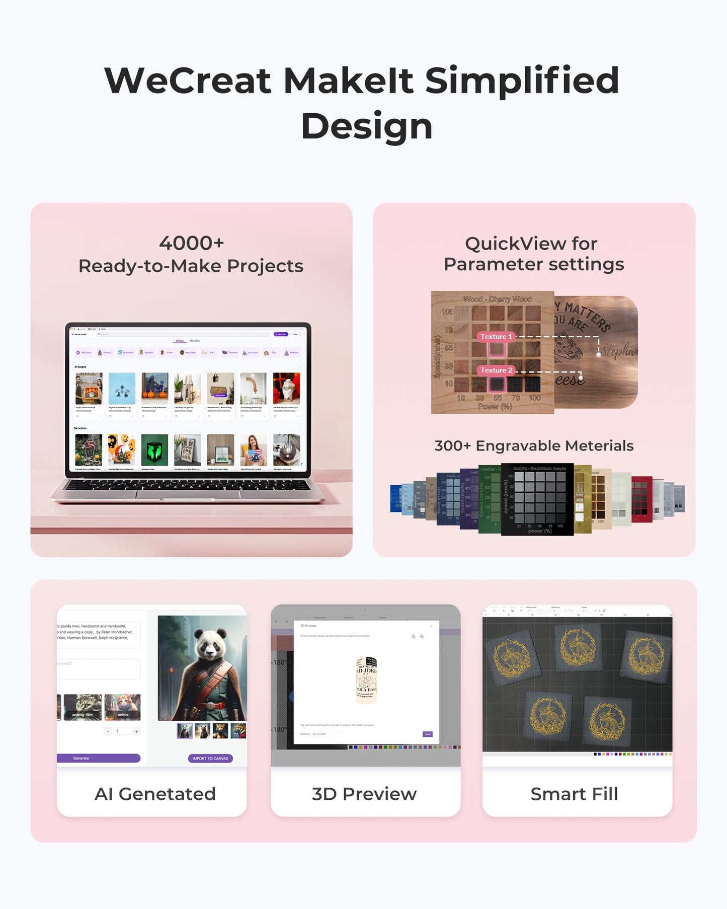 WECREAT Vista 10W Laser Engraving Machine with 9-in 1 Rotary, Smart HD Camera, Compact Diode Desktop Laser Engraver for Beginners DIY Hobbyist Wood Leather Glass Metal Jewelry Gifts Making