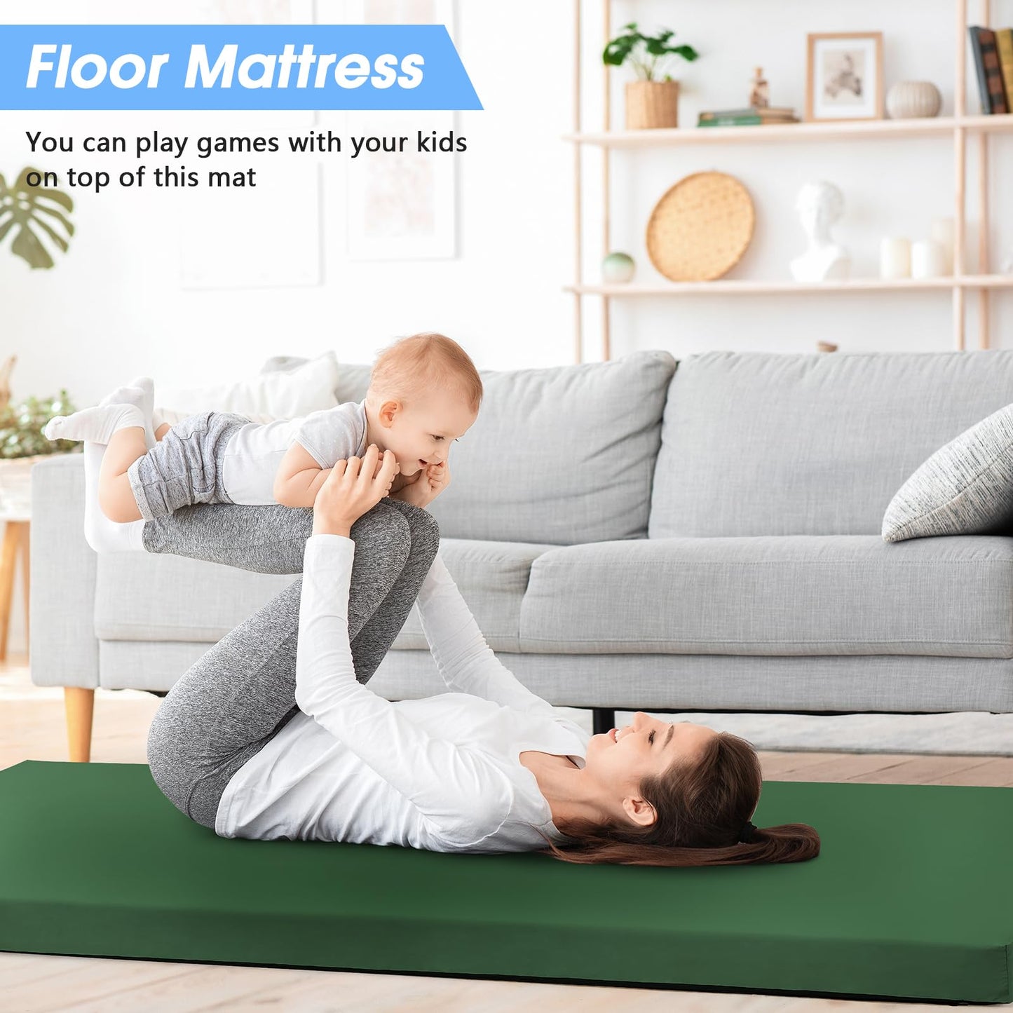 CYMULA Memory Foam Camping Mattress Pad 3 Inch Thick Portable Floor Sleeping Mat [car/Tent/Cot] Sleepover Guest Bed Roll up Mattress for Indoor Outdoor Travel with Bag(Twinxl 80 * 38 * 3")