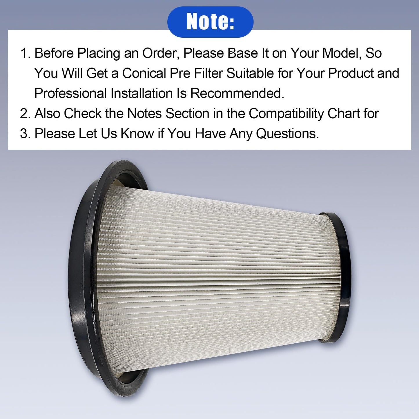 HonHuCo 200900050 Conical Pre Filter Compatible with Pullman Ermator S13 S26 S36 F26 Husqvarna G22 Dust Extractor 590430201