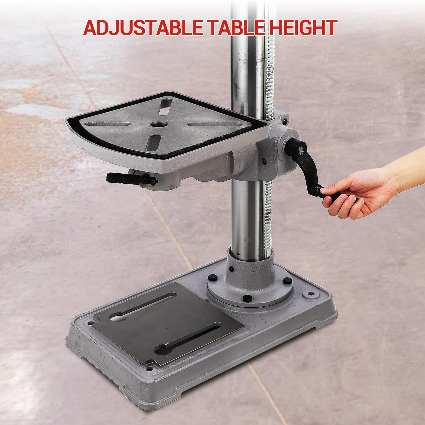 13 in Floor Drill Press, 7.5 Amp 120V, 288-3084 RPM Variable Speed Cast Iron Bench Drill Press, 0-45°Tilting Worktable, Tabletop Drilling Machine for Wood Metal