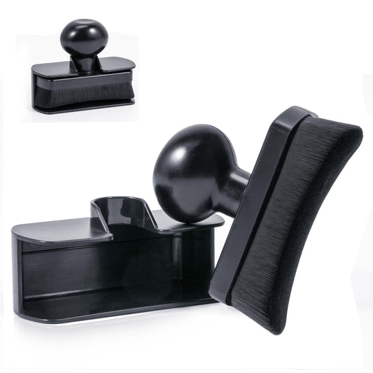 Car Tire Shine Applicator,Vegan Tire Shine Applicator with Curved Brush Head - Large Automotive Tire Dressing Applicator Brush with Storage Stand for Tire Detailing, 3.6 Inch Length (Black)