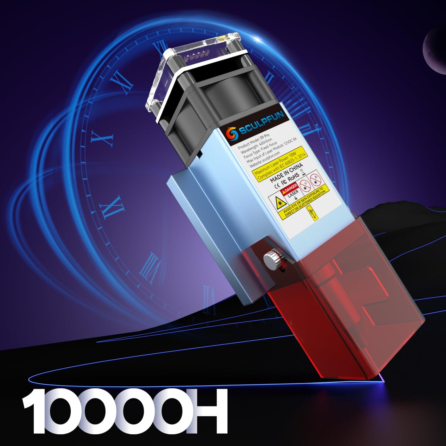 SCULPFUN S9 Pro 10W Laser Engraver, 0.06mm High Precision Laser Engraving Machine, Up to 20mm Wood 15mm Acrylic Laser Cutter, Laser Engraver Machine for Wood Metal Acrylic Leather