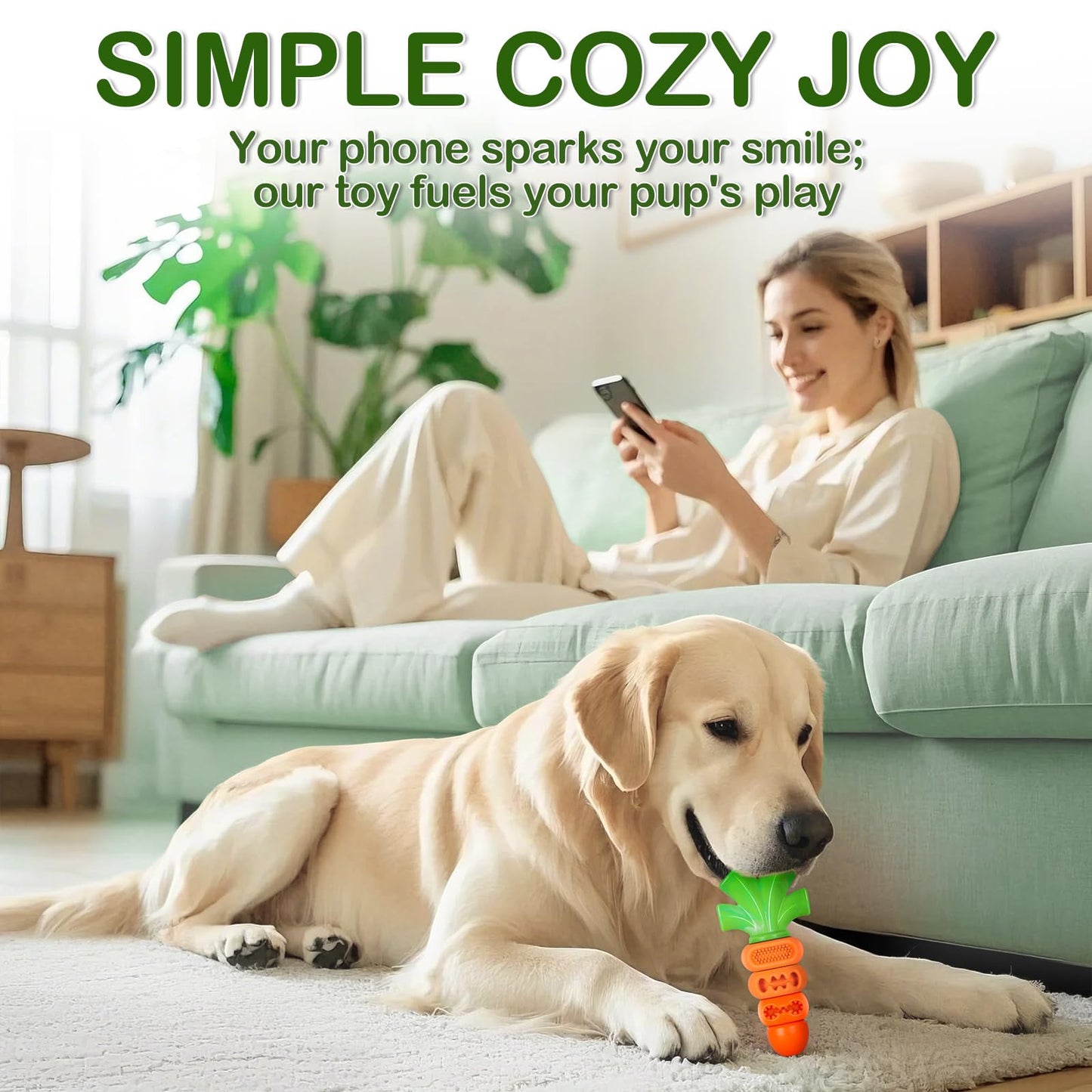 Frienhund Dog Toys for Aggressive Chewers Bacon Flavored: 7" Tough Dog Chew Bone, Hard Nylon & Rubber Teeth Cleaning Toy, Carrot-Shaped Dog Chew Toy for Large Medium Breed 20-70lbs