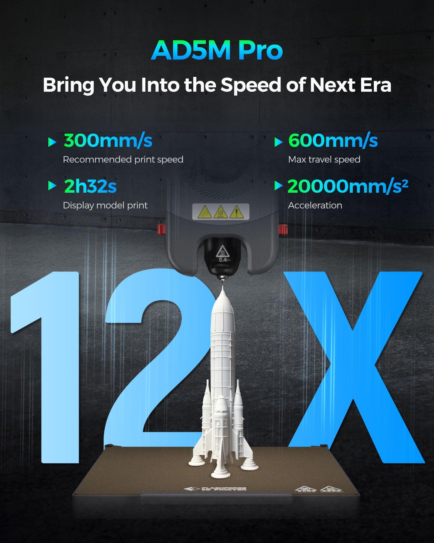 FLASHFORGE Adventurer 5M Pro 3D Printer, 600mm/s Max High-Speed 3D Printers with Auto Leveling, Dual Filtration System, Remote Monitoring, Quick Detachable Nozzle,Effective Cooling, Automatic Shutdown