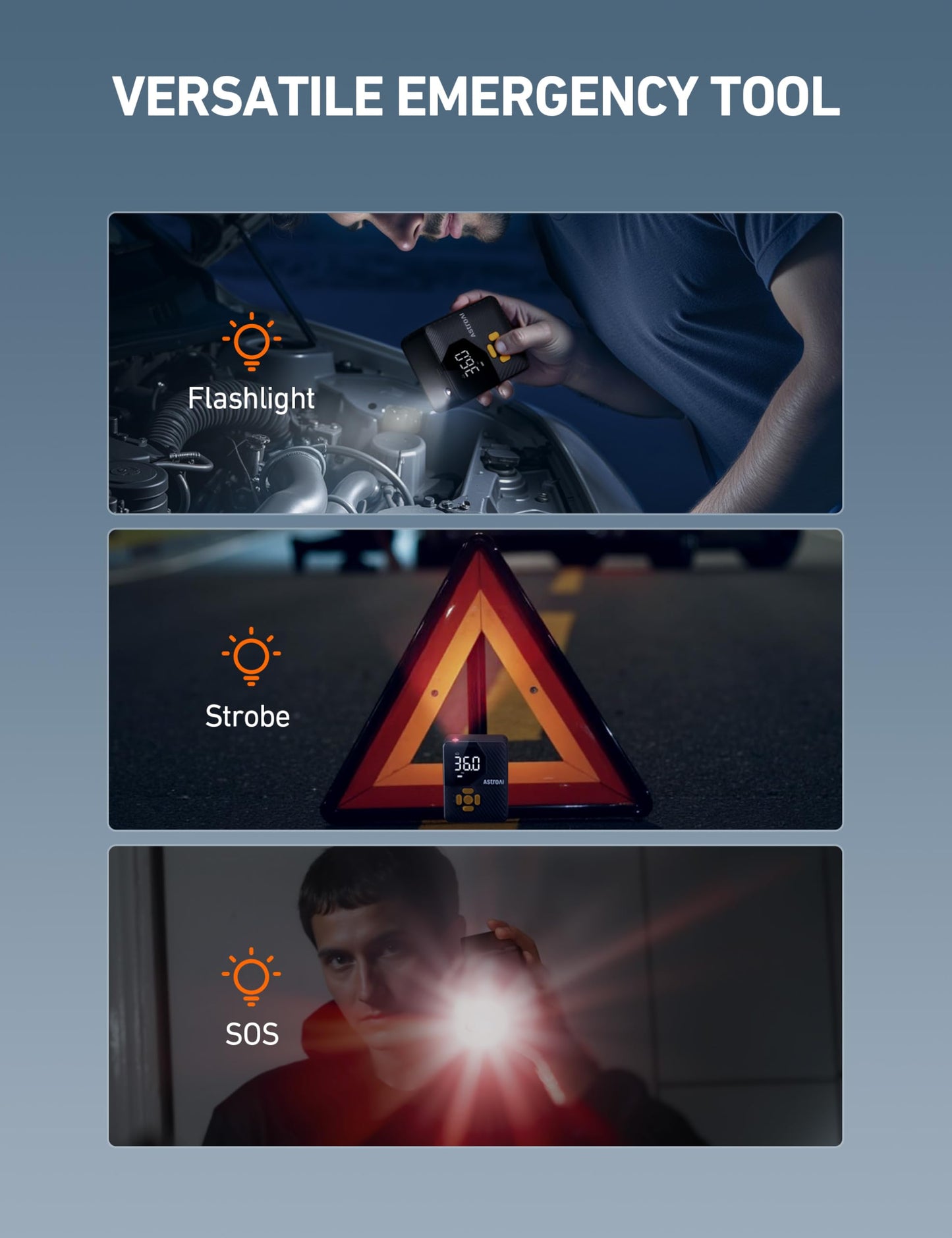 AstroAI L7 Mini Tire Inflator Portable Air Compressor,150 PSI Cordless Car Tires Air Pump with LED Lights&Pressure Gauge,Auto Shut-Off - Tire Pump for Auto,Motorcycle, Bicycle, Ball Yellow