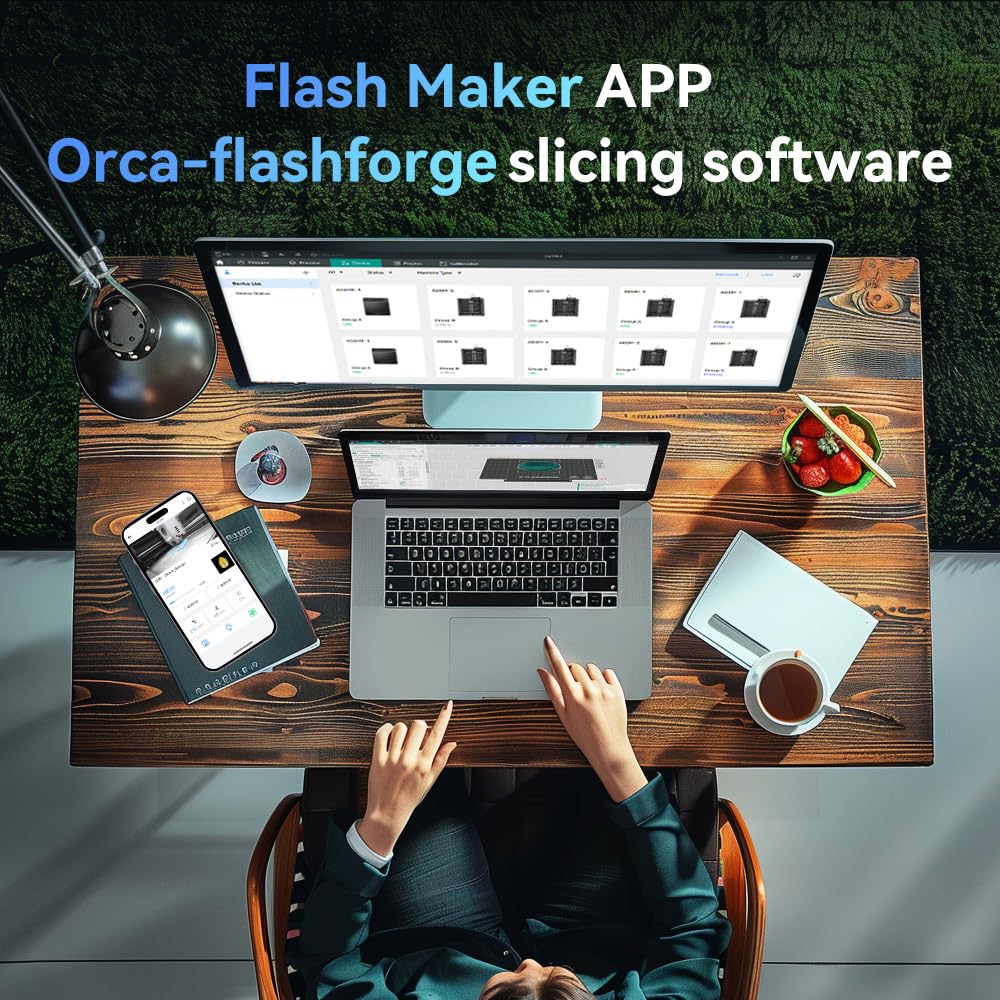 FLASHFORGE AD5M 3D Printer Fully Auto Calibration Print with 1-Click Max 600mm/s Speed, All-Metal CoreXY Structure Precise Printing, Easy-Maintenance Quick-Swap Nozzle, Print Size 220x220x220mm