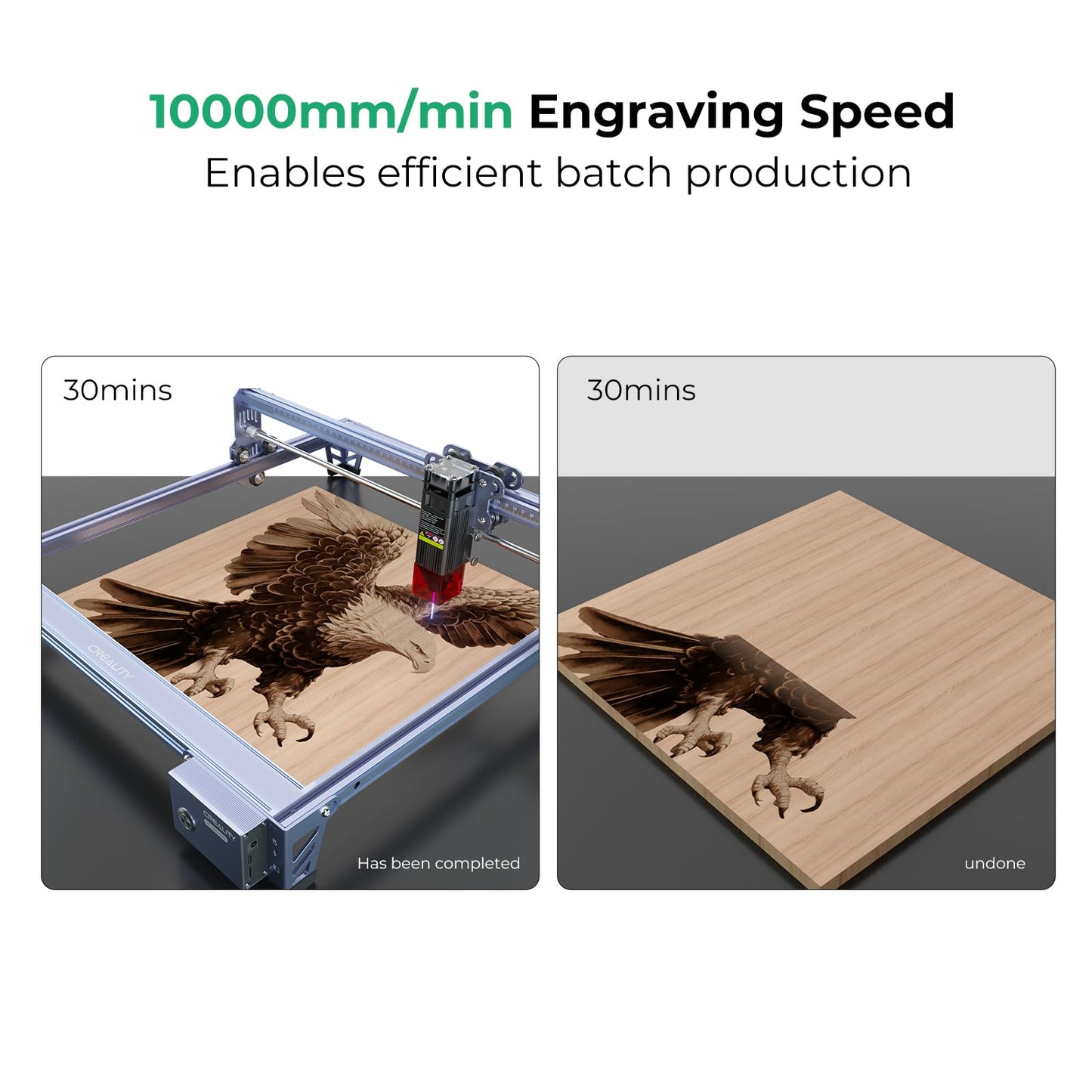 Creality Falcon 10W Laser Engraver Machine, 0.06mm High Precision Laser Engraving Machine 72W Laser Cutter and Engraver Machine for Wood Metal Acrylic Leather, 15.7"×16.3" Workspace