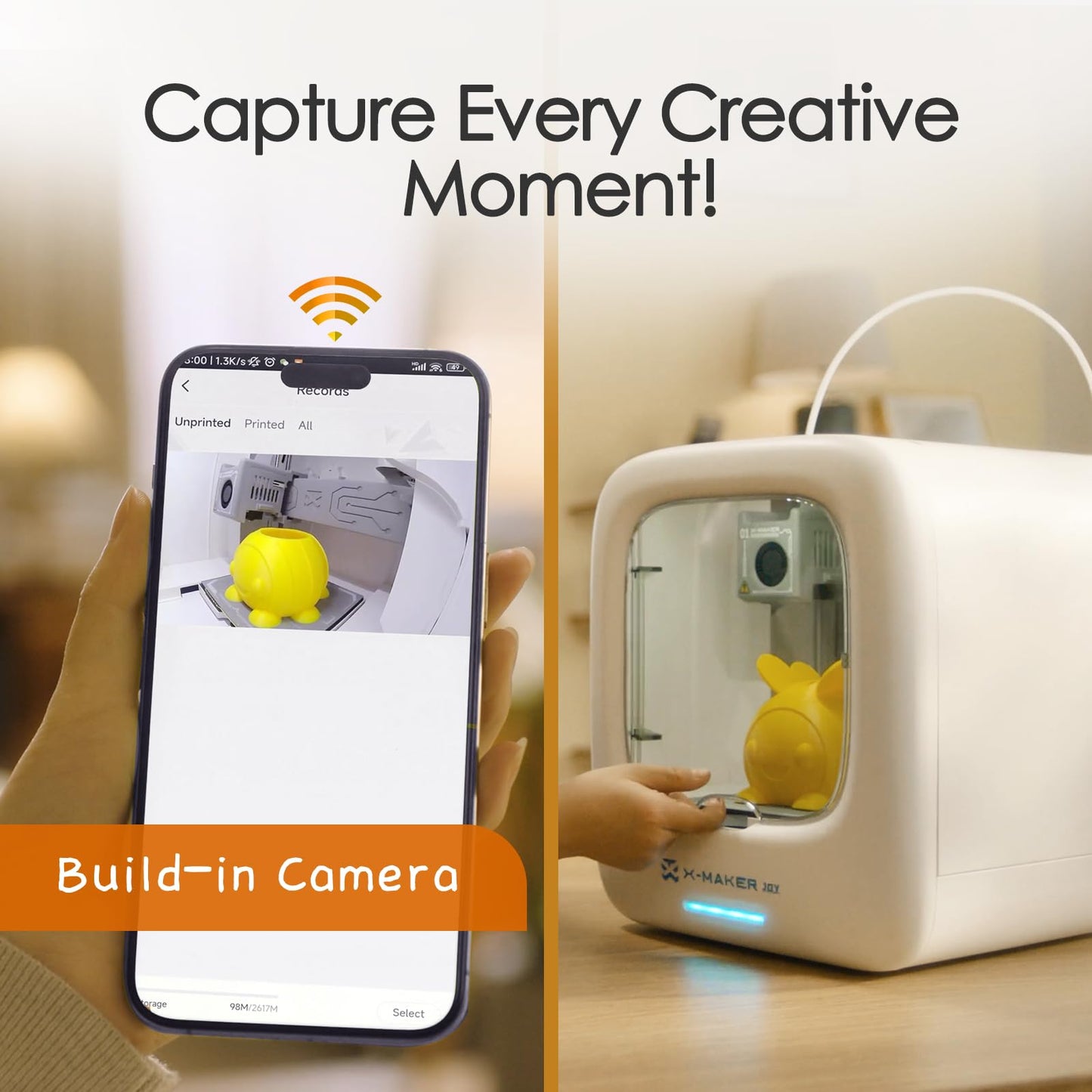 AOSEED 3D Printer for Kids, Beginner 3D Printer with 8 PLA Filament Set, Huge Toy Library & Modify, Wi-Fi & App Control, Create STEM Toys, High Precision, W/ 15+ Mini 3D Design Module, X-Maker Joy