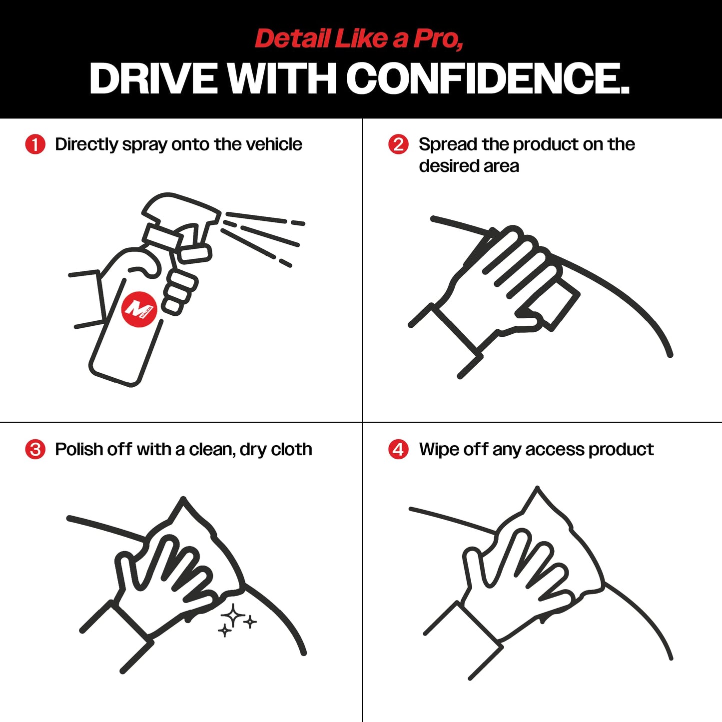 Malco Showroom Shine Spray Car Wax – Best Car Wax Spray for Professional Finish/Easy to Use Instant Detailer/Cleans and Waxes Painted Surfaces, Metal and Glass / 16oz. (110416)