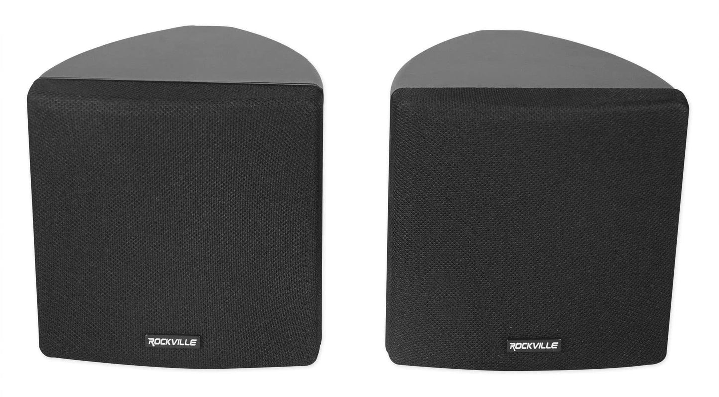 Rockville Commercial Restaurant Bluetooth Amplifier+(6) 3.5" Black Cube Speakers