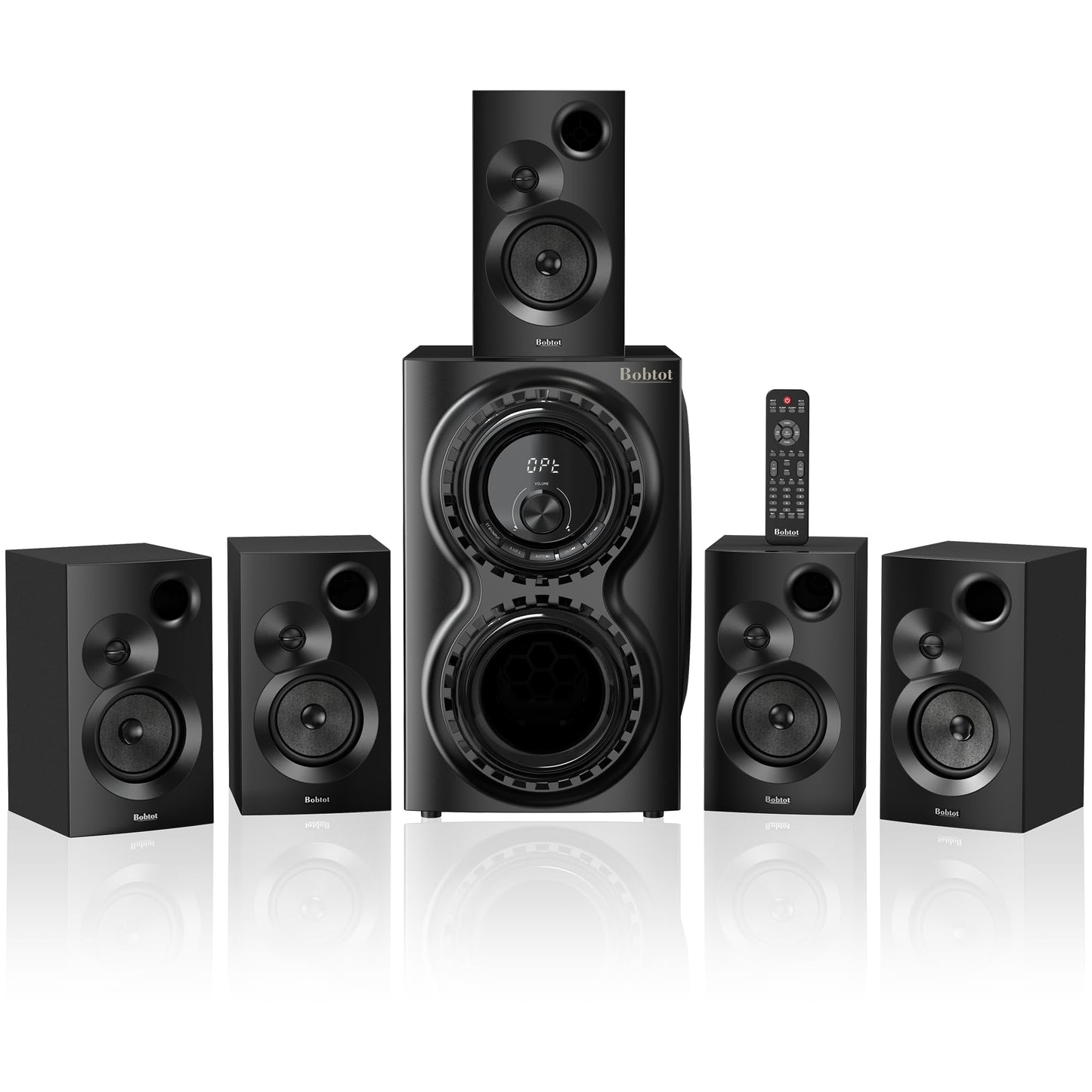 Home Theater Sound System 5.1 Surround Sound Systems - 1400 Watts Peak Power 12" Subwoofer Strong Bass 5.1 Wired Home Audio Stereo Sound with Bluetooth HDMI ARC Optical Input for TV