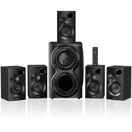Home Theater Sound System 5.1 Surround Sound Systems - 1400 Watts Peak Power 12" Subwoofer Strong Bass 5.1 Wired Home Audio Stereo Sound with Bluetooth HDMI ARC Optical Input for TV