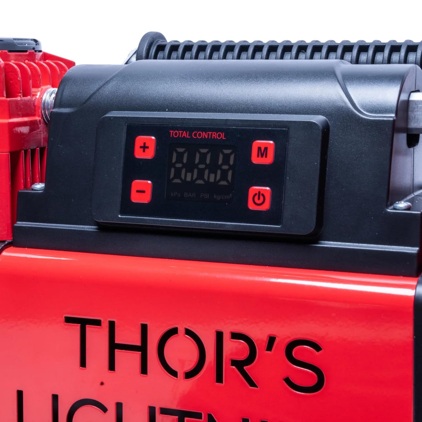 Thor's Lightning Air Systems Portable Automatic Air Compressor, 12V Battery Powered, 10.6 CFM with Digital Screen and Pre-Set Pressure (PSI) Technology