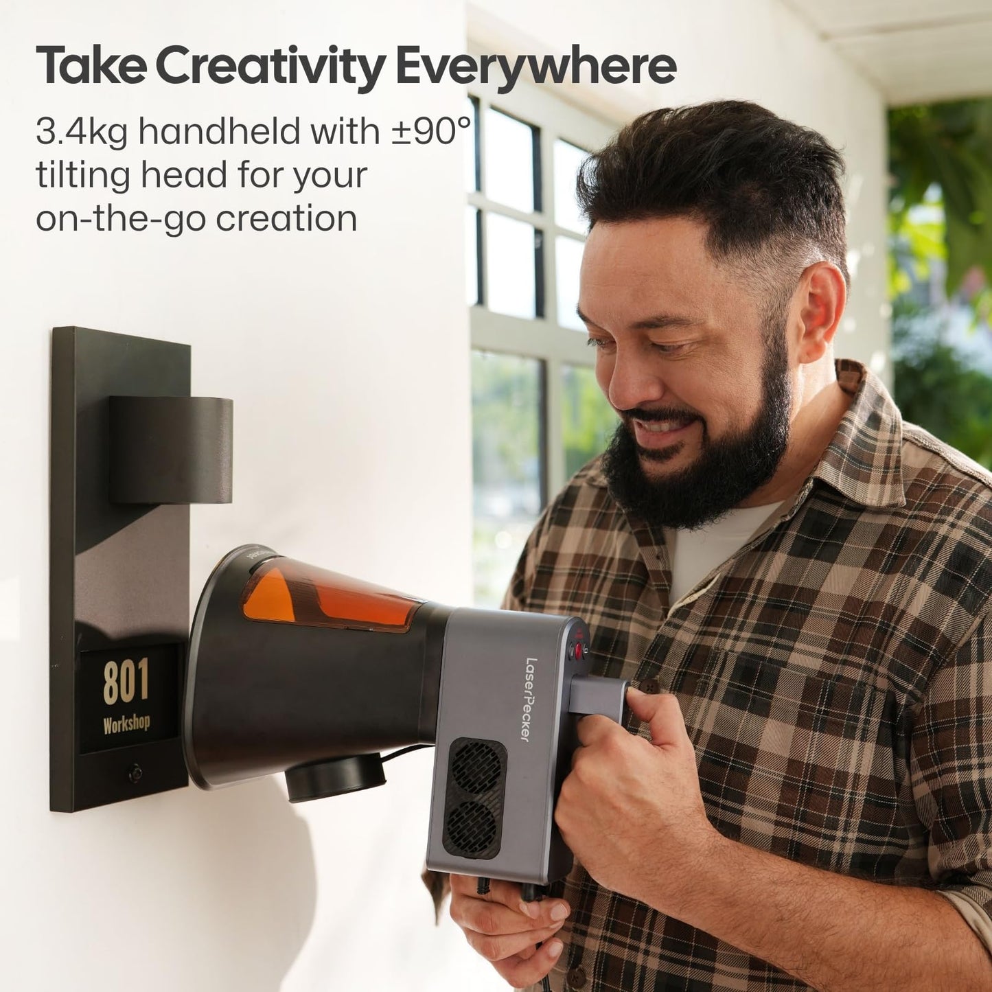 LaserPecker LP2 Plus (Basic) 10W Diode Laser Engraver, 4000mm/s Ultra-Fast Speed 4K Precision Portable Cutting & Engraving Machine for Wood, Leather, Acrylic, Coated Metal and etc.