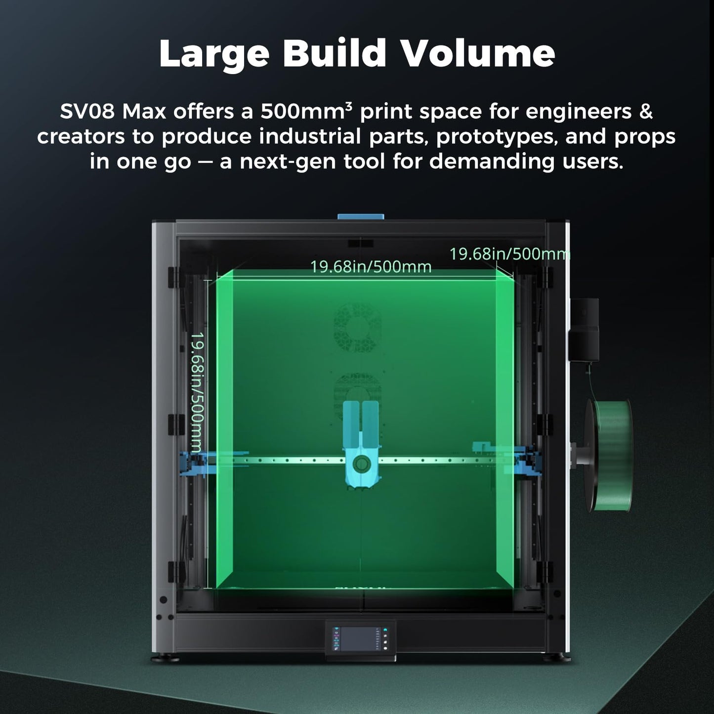 Sovol SV08 MAX CoreXY 3D Printer, Voron 2.4 Open Source 700mm/s High Speed 3D Printers, with Eddy Current Sensor Leveling, XYZ Full Linear Rails and Camera, Larger Build Volume 19.7x19.7x19.7in