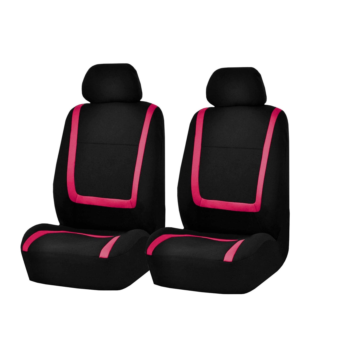 FH Group Car Seat Covers Full Set Cloth - Universal Fit Washable Automotive Seat Covers, Low Back Front Seat Covers, Solid Back Seat Cover for SUV, Sedan and Van Pink