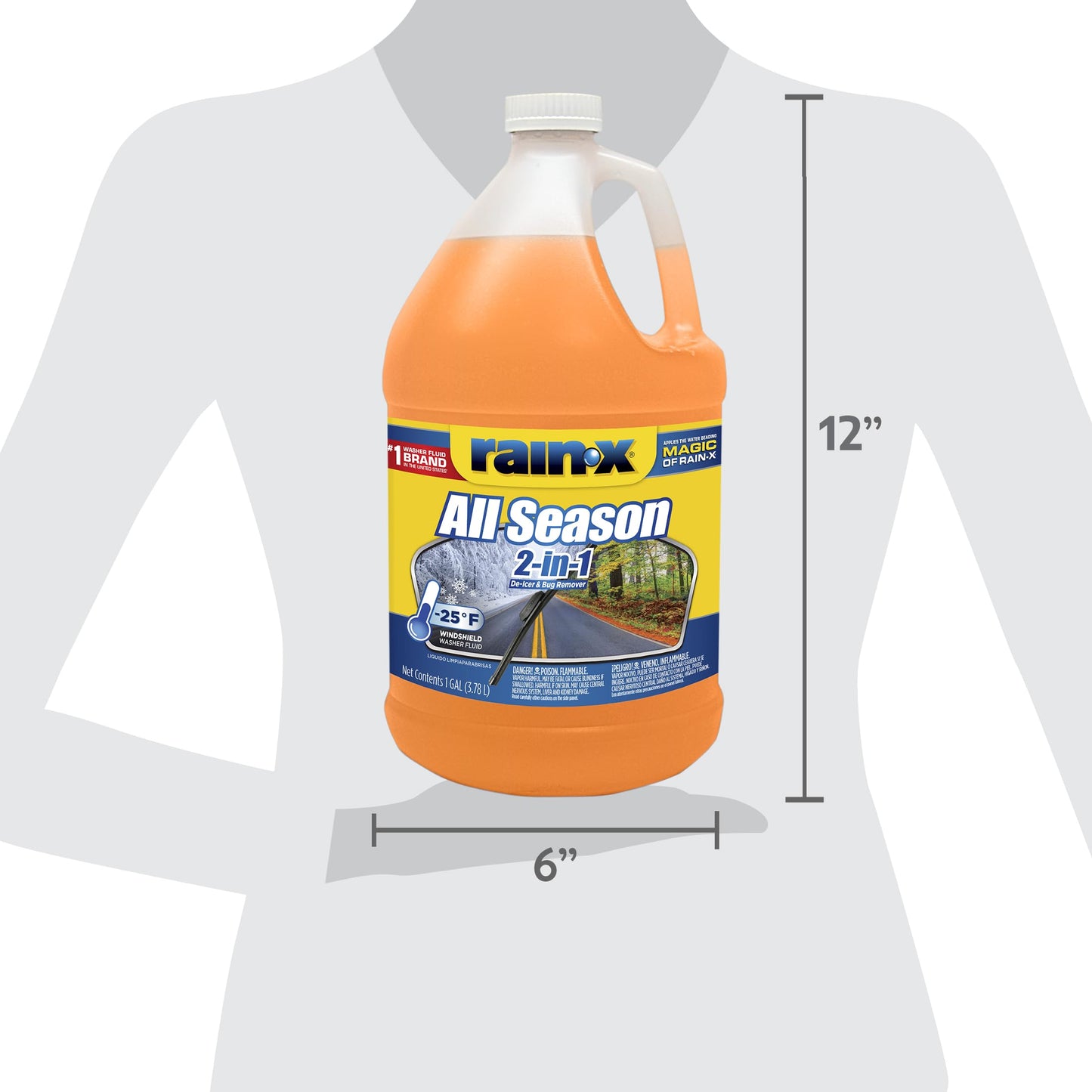 Rain-X All Season 2-In-1 Windshield Washer -25°F - 1 Gallon