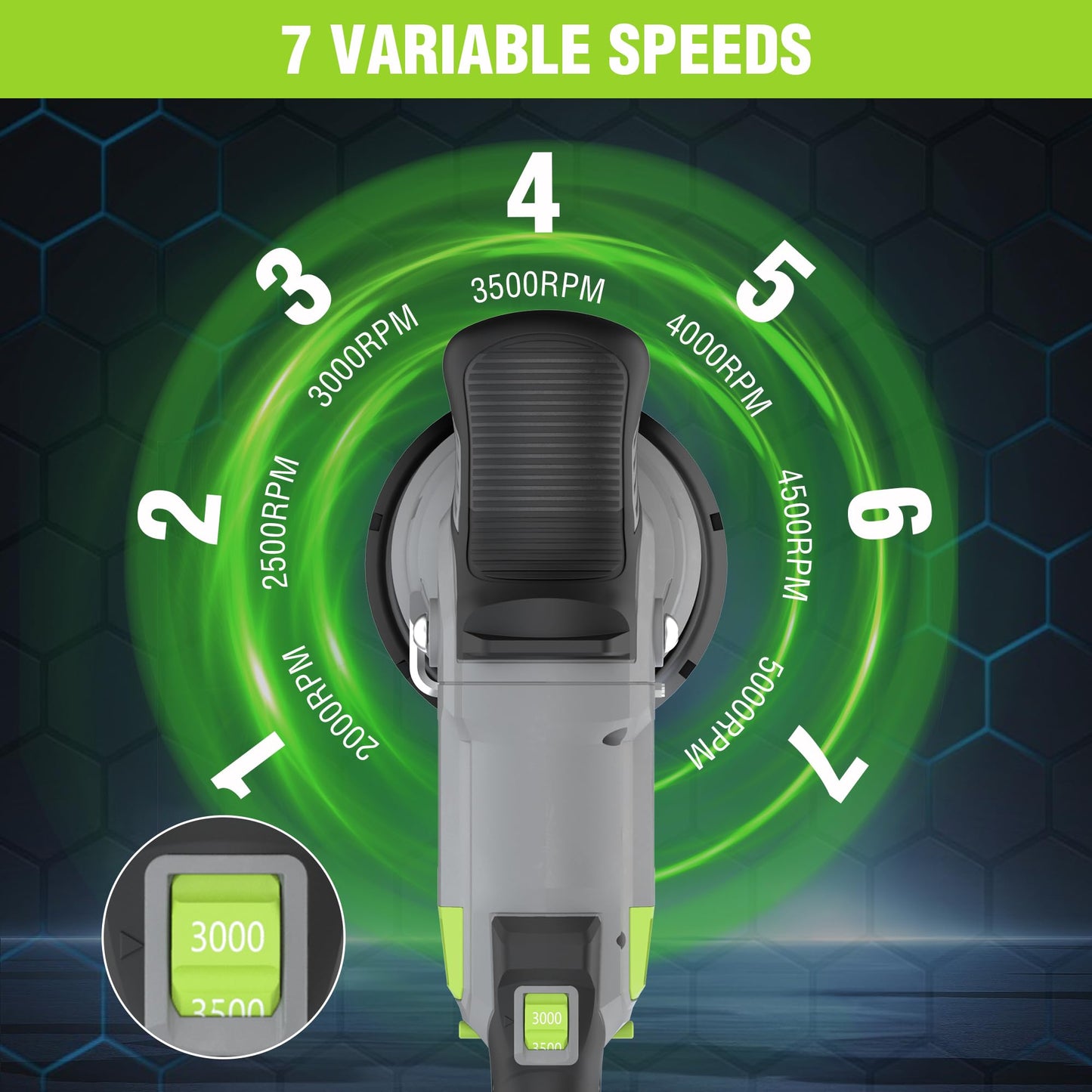 WORKPRO 5" Cordless Car Buffer Polisher, 20V Professional Brushless Polisher with 4.0Ah Battery, Orbital Pulidora De Autos Inalambrica with 7 Speed, Random Polisher Kit for Car Detailing, Waxing