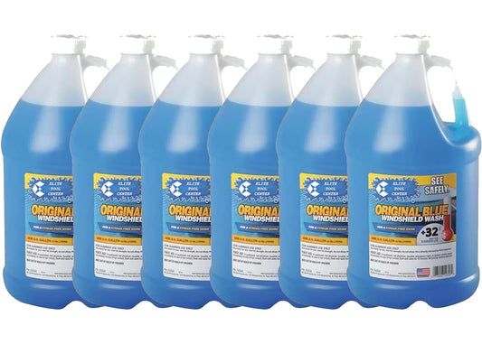 Elite Tool Center 6 Pack Splash Original Blue Windshield Washer Fluid +32 Degree 1 Gallon