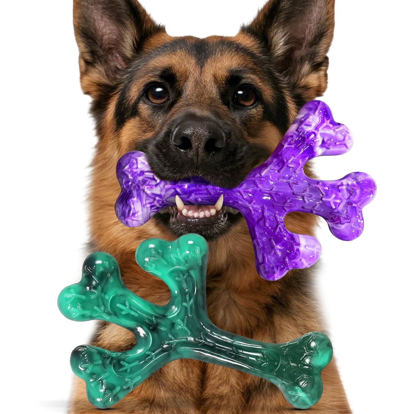 Frienhund Aggressive Chewers Dog Chew Toys - 2 Pack Tough Dog Toys for Aggressive Chewers Large Breed, Indestructible Dogs Toy for Gift, Interactive to Keep Them Busy