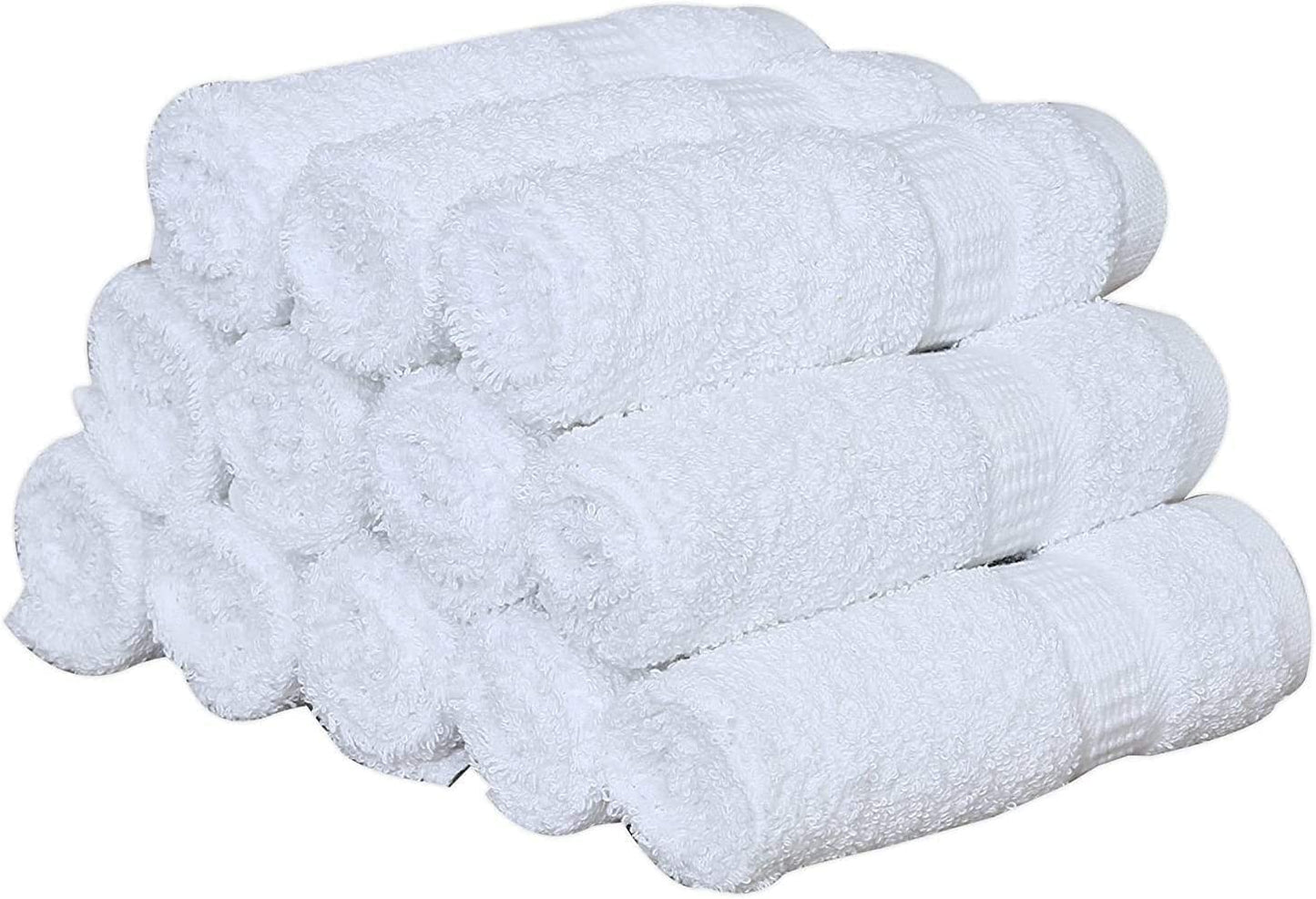GOLD TEXTILES 120 Pack Premium White Hand Towels 16x30 Inch - 100% Ring Spun Cotton Soft Absorbent & Quick Dry, Large Bathroom Hand Towel Perfect for Hotel, Salon,Gym & Spa (16 x 30, White - 120 Pcs)