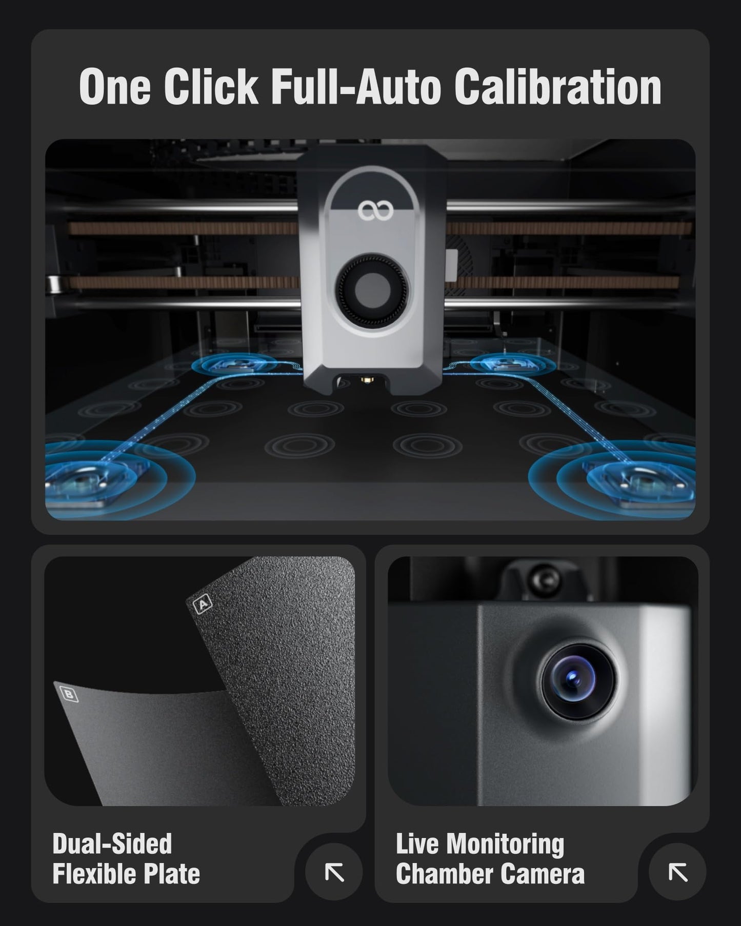 ELEGOO Centauri Carbon 3D Printer, CoreXY 500mm/s High Speed Printing with Auto Calibration, 320°C Nozzle and Built-in Camera, Ready to Print Out of The Box, 256x256x256mm Printing Size