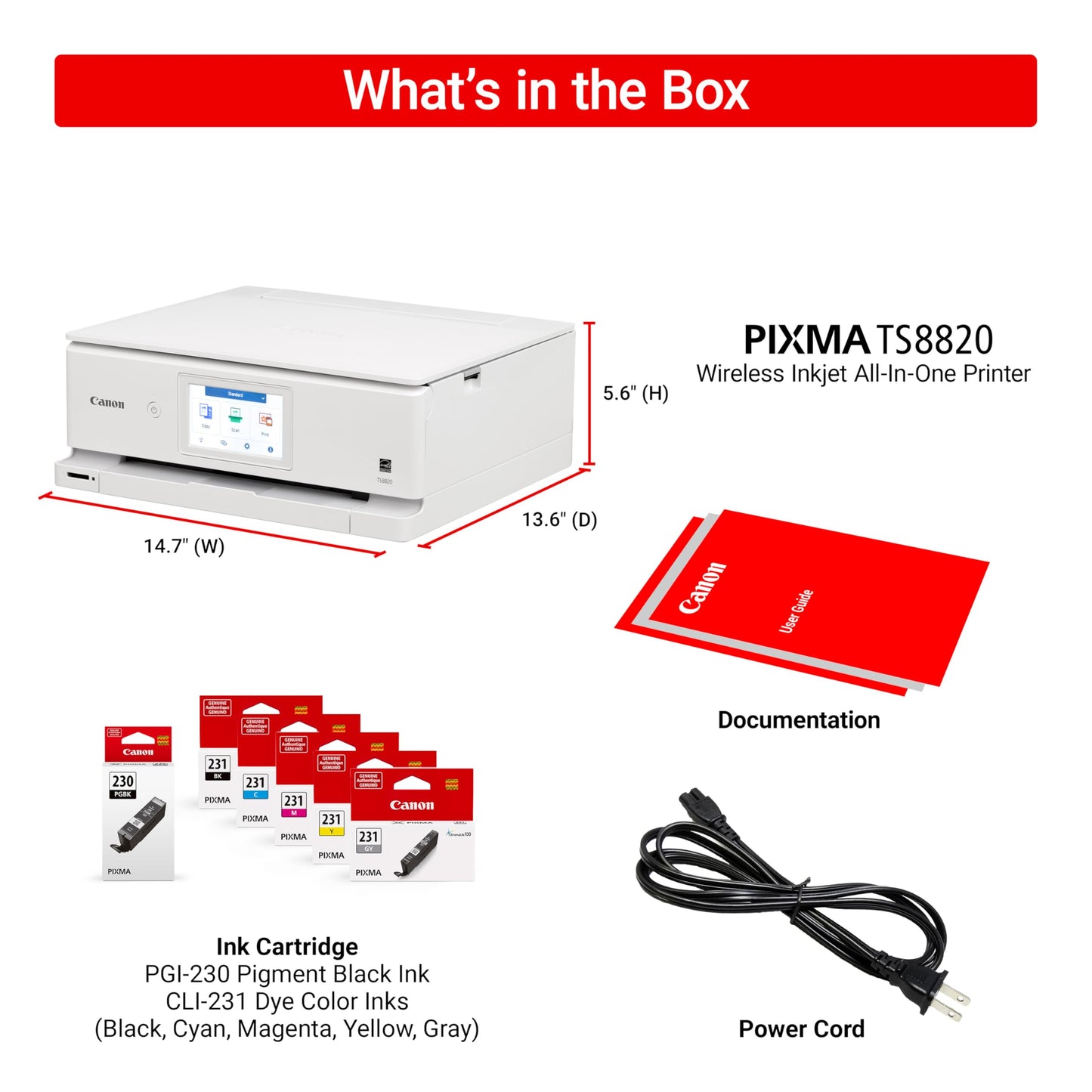 Canon PIXMA TS8820 Wireless All in One Photo Printers for Home Use