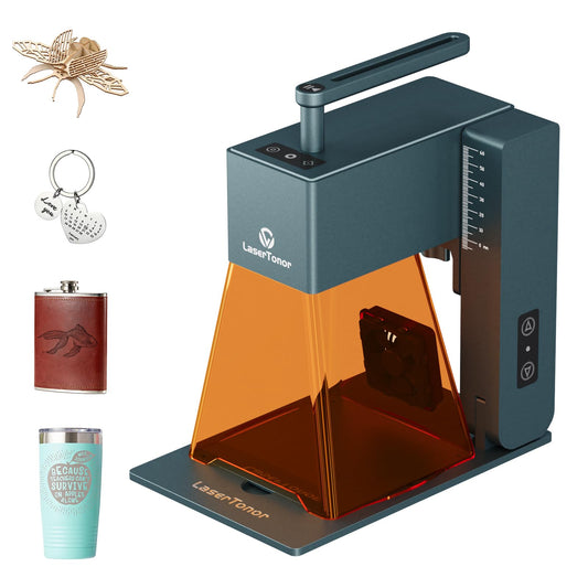 LaserTonor Pi 1 10W Laser Engraver Handheld,Portable 1kg Diode Engraving and Cutter Machine 360°‌‌ Full-Angle Engraving,63600mm/min Fast Speed & 0.05mm Precision for Wood/Leather/Coated Metal,Basic