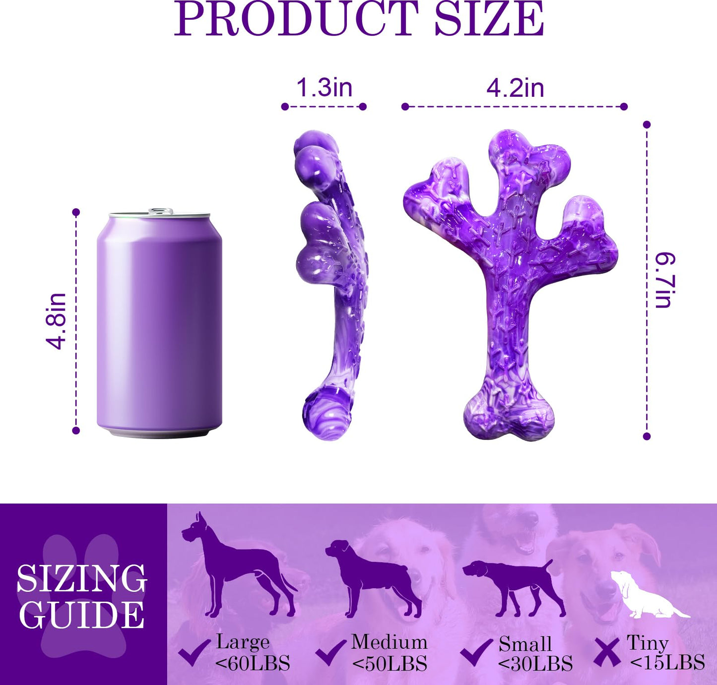 Frienhund Aggressive Chewers Dog Chew Toys - 2 Pack Tough Dog Toys for Aggressive Chewers Large Breed, Indestructible Dogs Toy for Gift, Interactive to Keep Them Busy