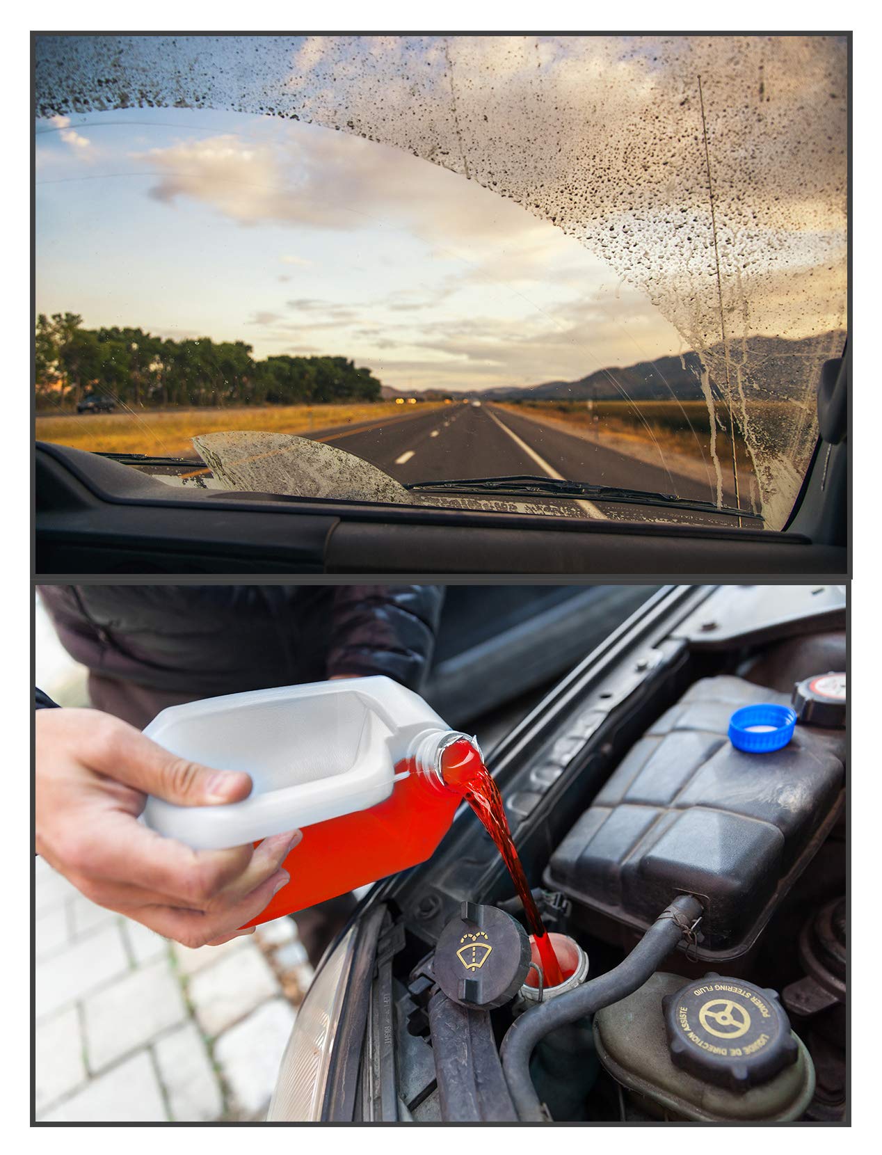 Prestone 2-in-1 All Season Year Round Windshield Washer Fluid 0 Degree (1 Gallon),Orange