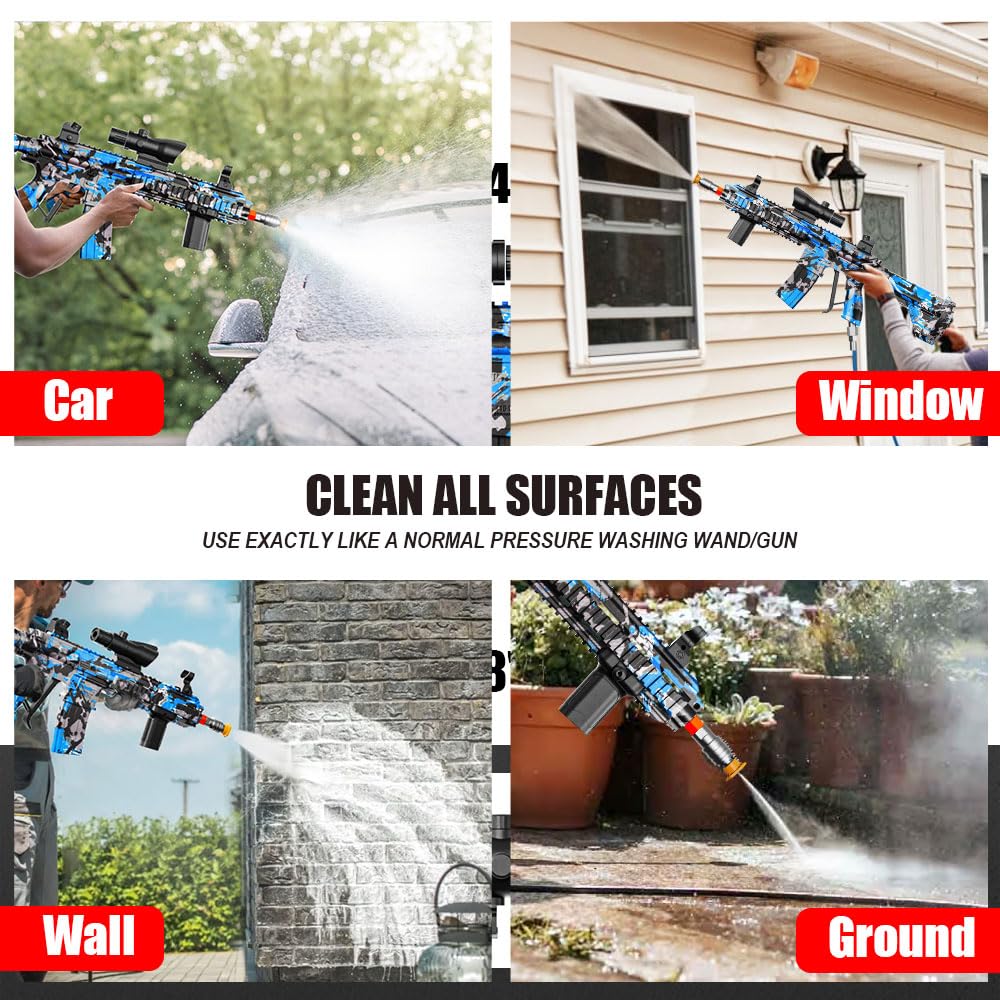 Pressure Washer Gun with Swivel – 3600 PSI High Pressure Spray Gun with 3/8" Quick Connect Plug – Foam Cannon Compatible Power Washer Handle for Car, Home & Outdoor Cleaning (Black)