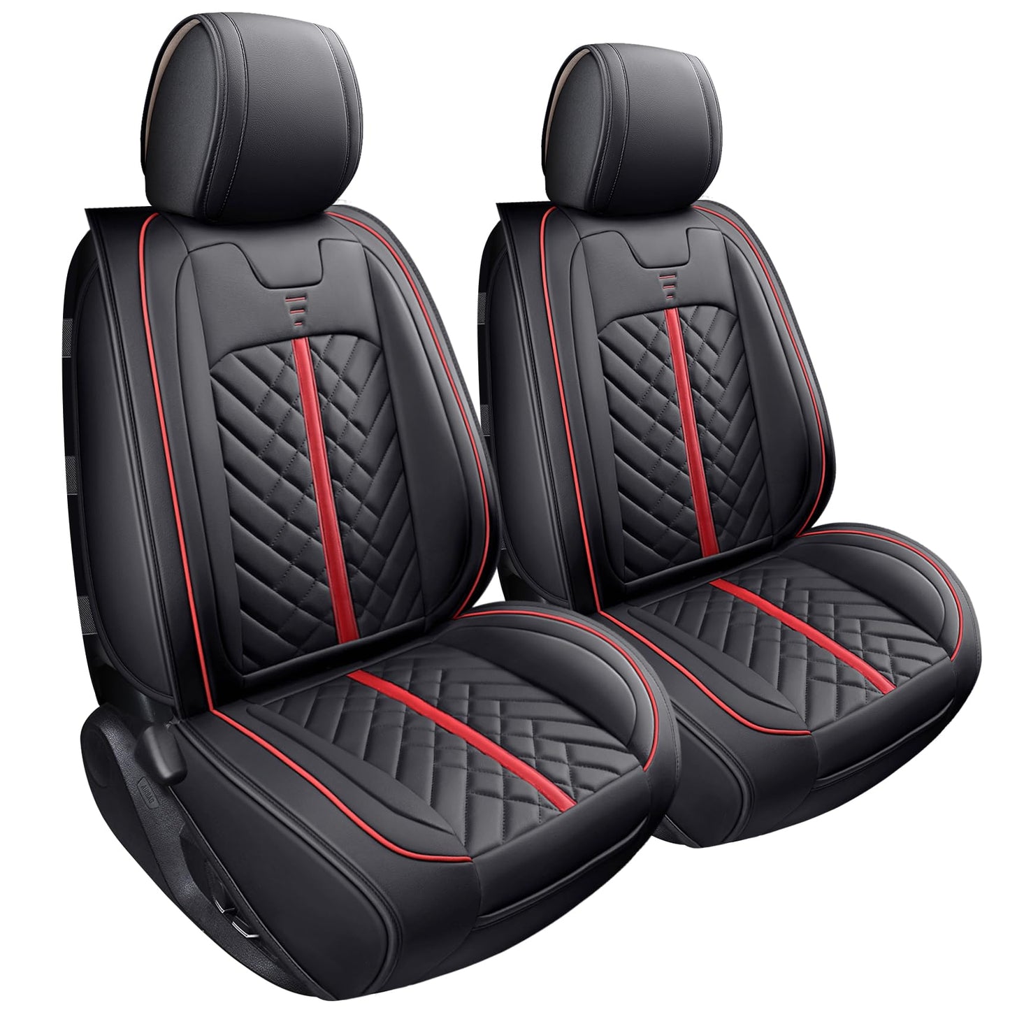 Tomatoman Toyota Tacoma Seat Covers Custom Fit 2005-2022 2023 2024 2025 Access Crew Double Cab Truck TRD Pro Trail Edition Limited SR5 Offroad Car Cushions (2 PCS Front/Black-Red)