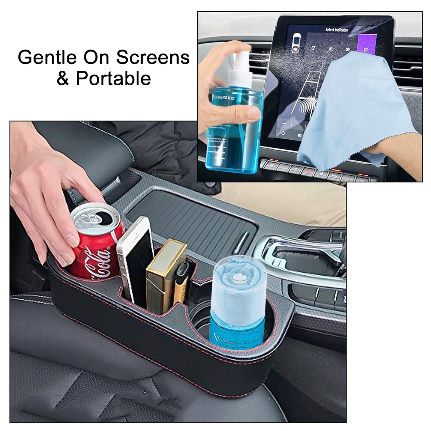 Car Screen Cleaner Spray, walrfid TV Computer Laptop Touchscreen Mist Cleaning Kit Wipe for CD Disc DVD VCD, Electronic Cell Phone iPad iPhone MacBook Pro Tablet Monitor LCD LED Flat Screens