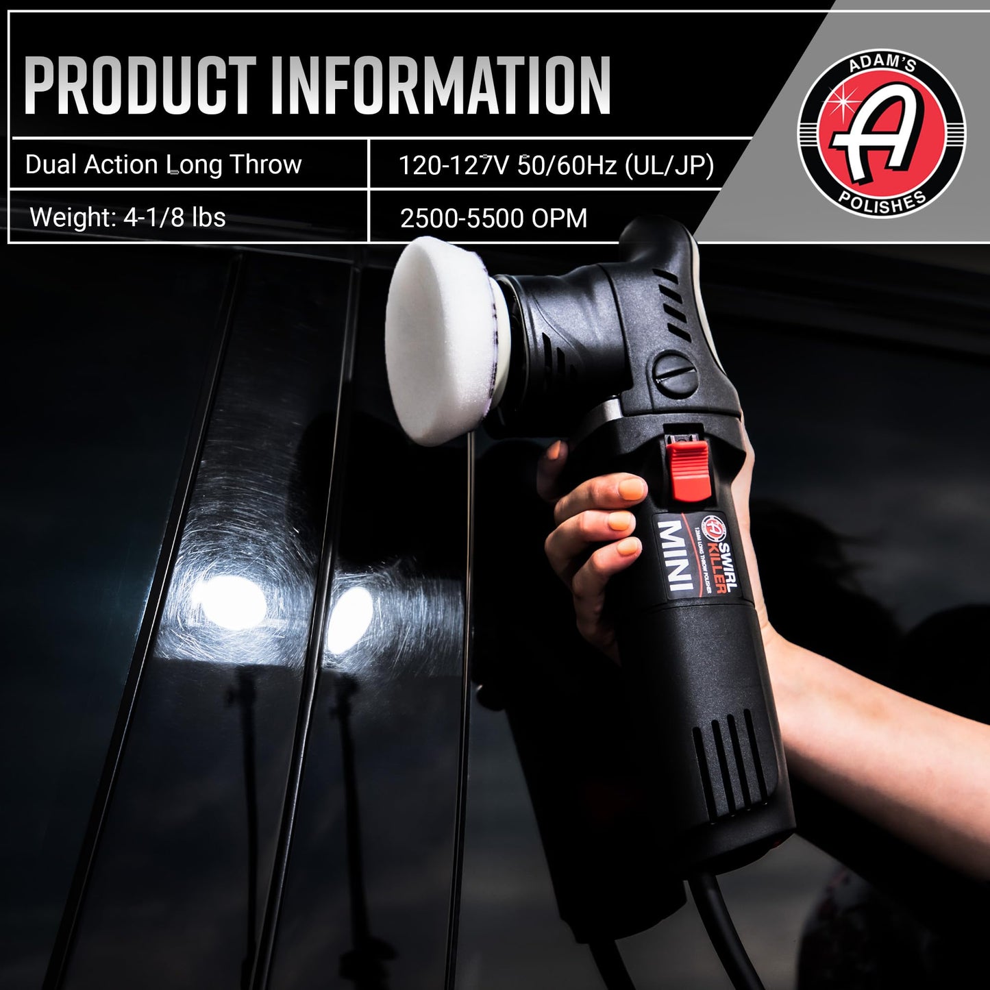 Adam's Polishes Swirl Killer 12mm Car Buffer Polisher Kit, Orbital Polishing Paint Correcting Tool, Car Scratch Remover, Correcting Polish, Use Post Car Wash Clay Bar & Pre Wax or Ceramic Coatin