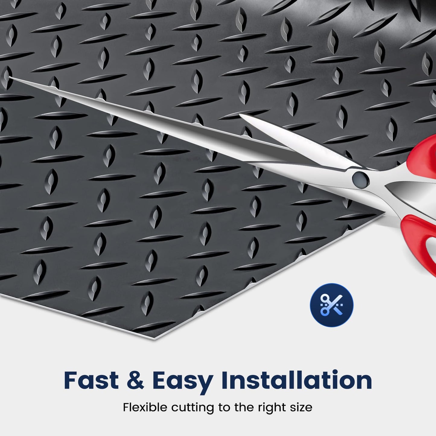 KROAK 7.5 x 17 FT Garage Floor Mat, Thickened PVC Parking Mat, Anti-slip Garage Floor Runner & Protector Mat Fits for SUVs, Compact SUV, Sports Car, Heavy Motorcycle, Golf Cart, 204"L x 90"W x 0.1"Th