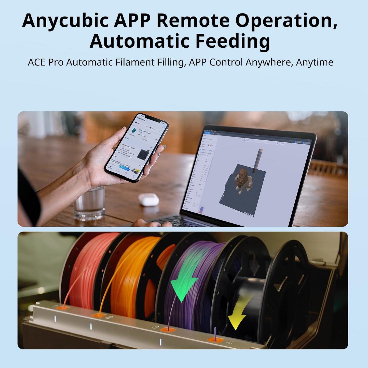 Anycubic Kobra S1 Combo 3D Printer, 4 Stunning Multicolor with Anycubic ACE PRO, 600mm/s High Speed and 320℃ Hotend Free-Clog Extruder, Intelligent Drying While Printing, Built-in Camera 250*250*250mm