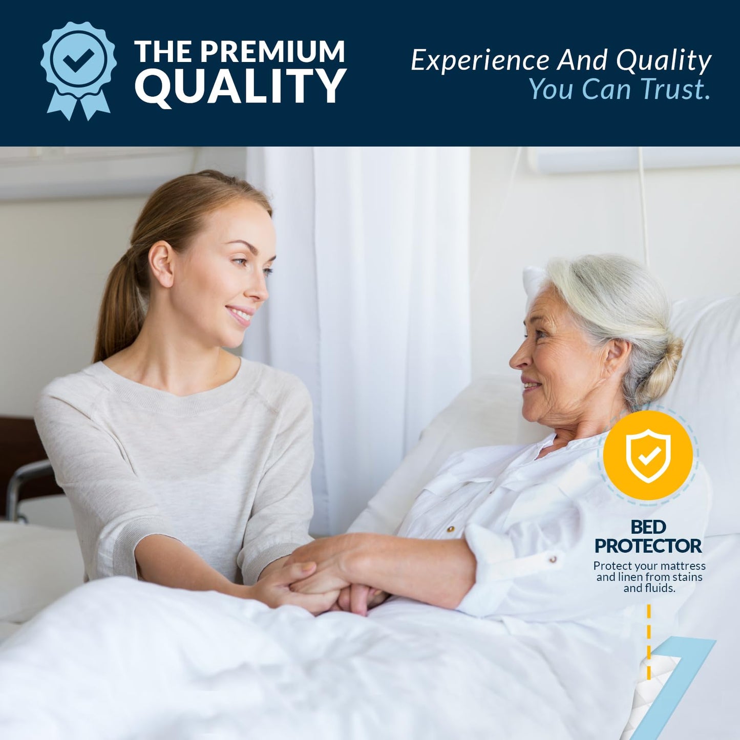 Medpride Disposable Underpads 17'' x 24'' (100-Count) Incontinence Pads, Bed Covers, Puppy Training | Thick, Super Absorbent Protection for Kids, Adults, Elderly | Liquid, Urine, Accidents